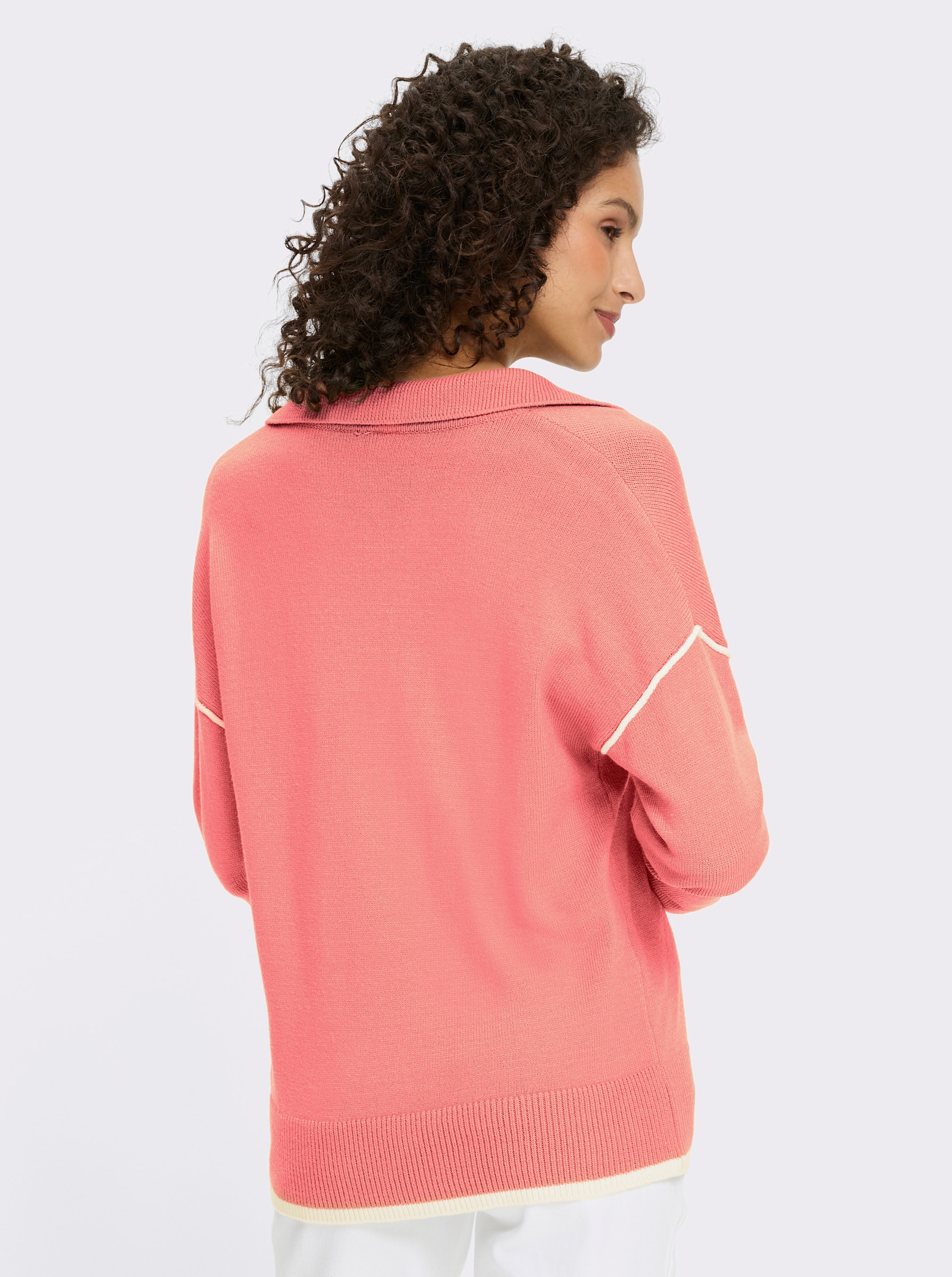 heine Pull polo avec détails contrastés - rose flamant