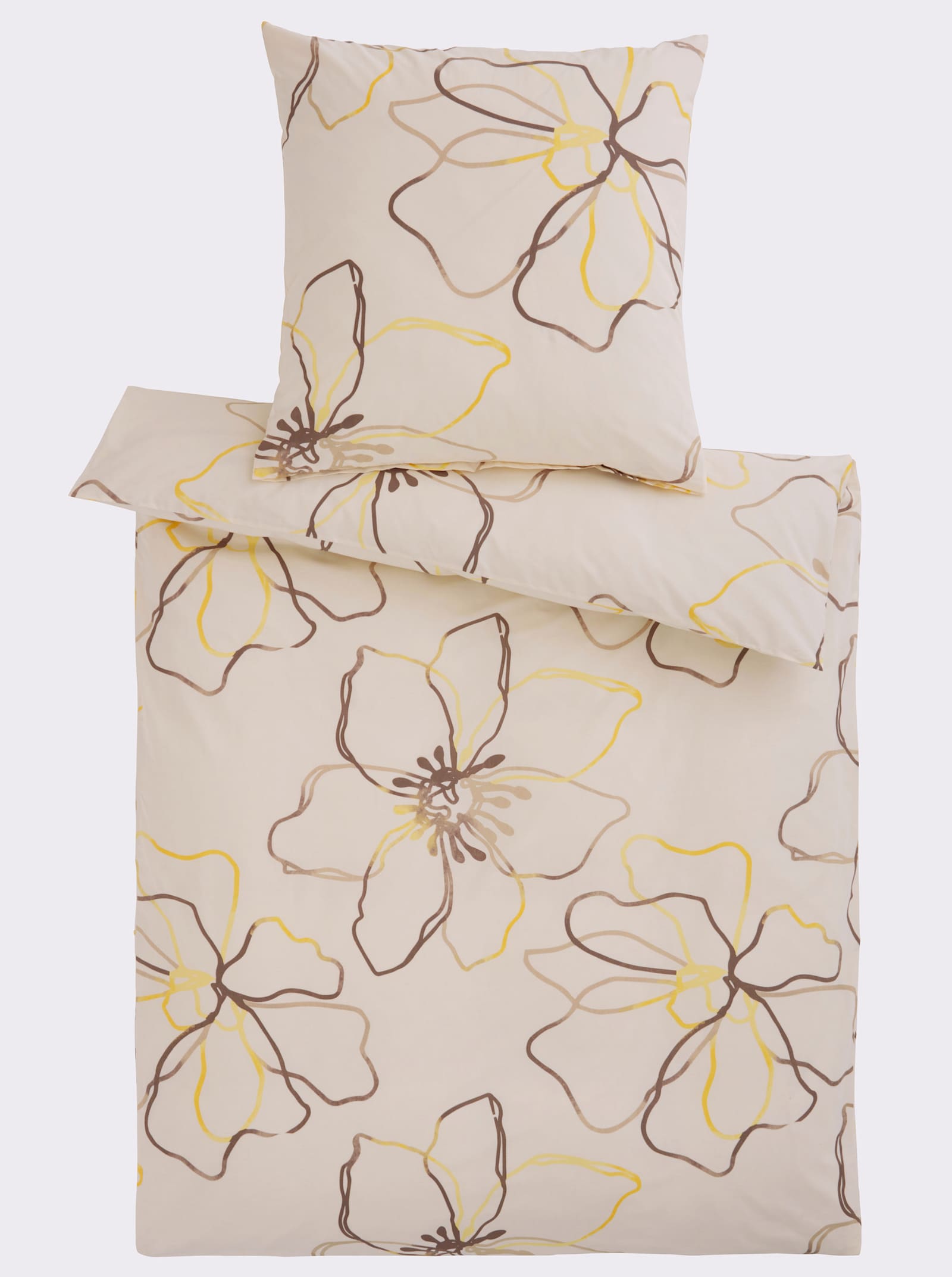 heine home Bettwäsche mit Blumenmuster - champagner-beige-bedruckt