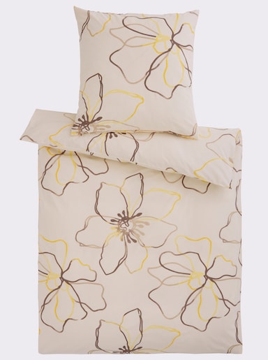 heine home Bettwäsche mit Blumenmuster - champagner-beige-bedruckt