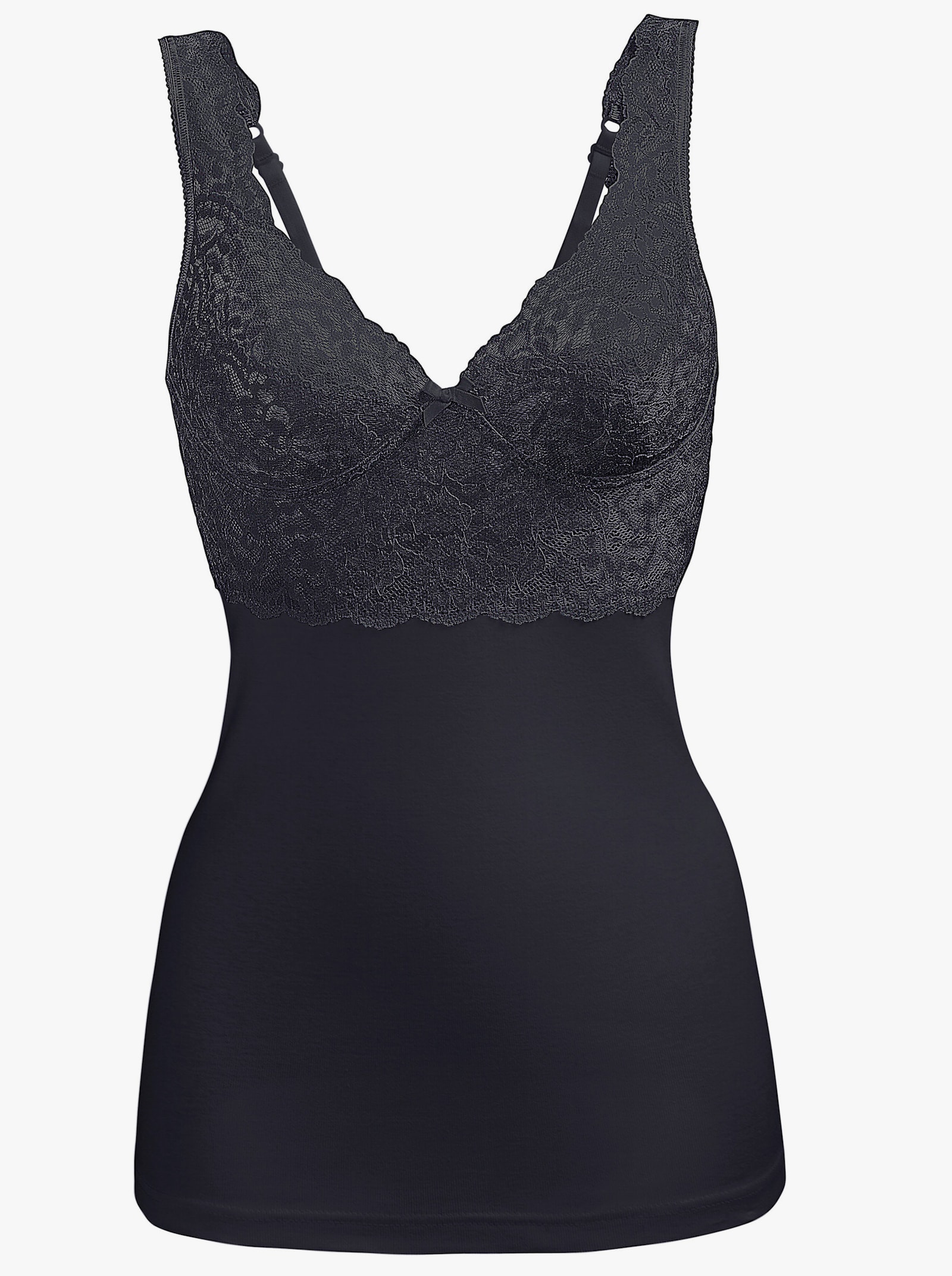 wäschepur BH-Hemd mit 2-geteilten Cups - schwarz