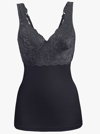 wäschepur BH-Hemd mit 2-geteilten Cups - schwarz