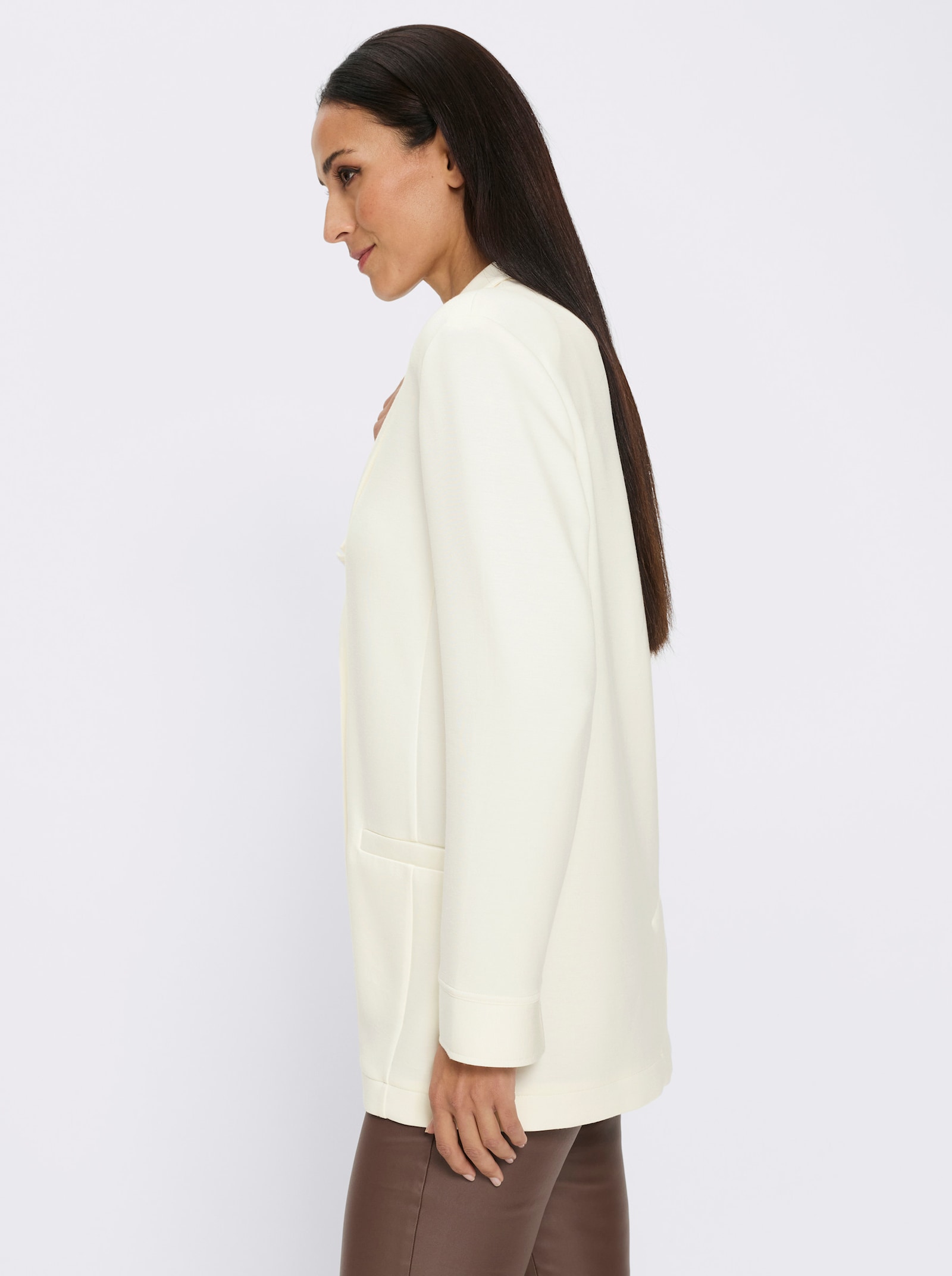 heine Jerseyblazer met reverskraag - ecru