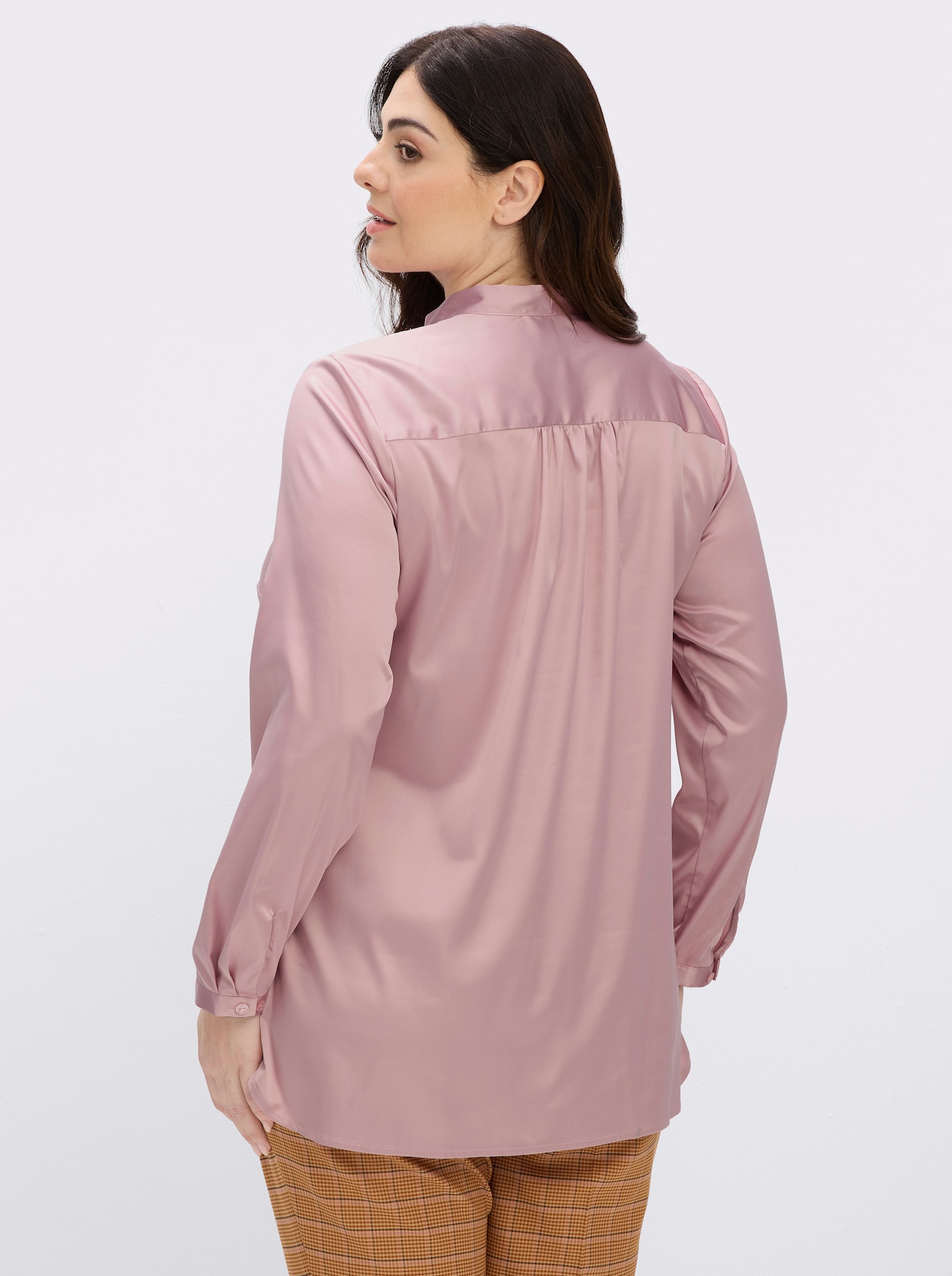 sheego Schluppenbluse mit tiefem V-Ausschnitt - hortensie