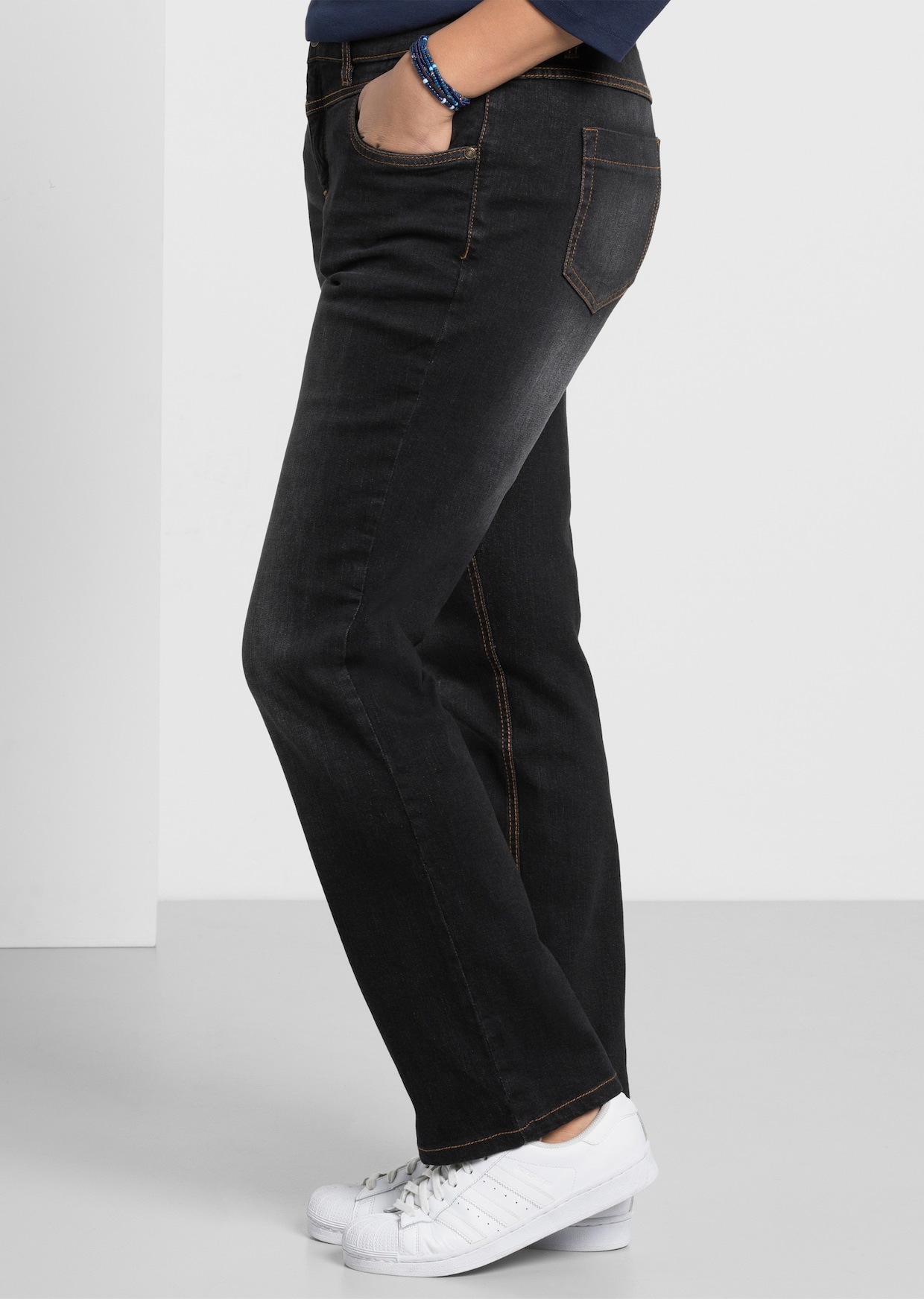 sheego Rechte jeans - black denim
