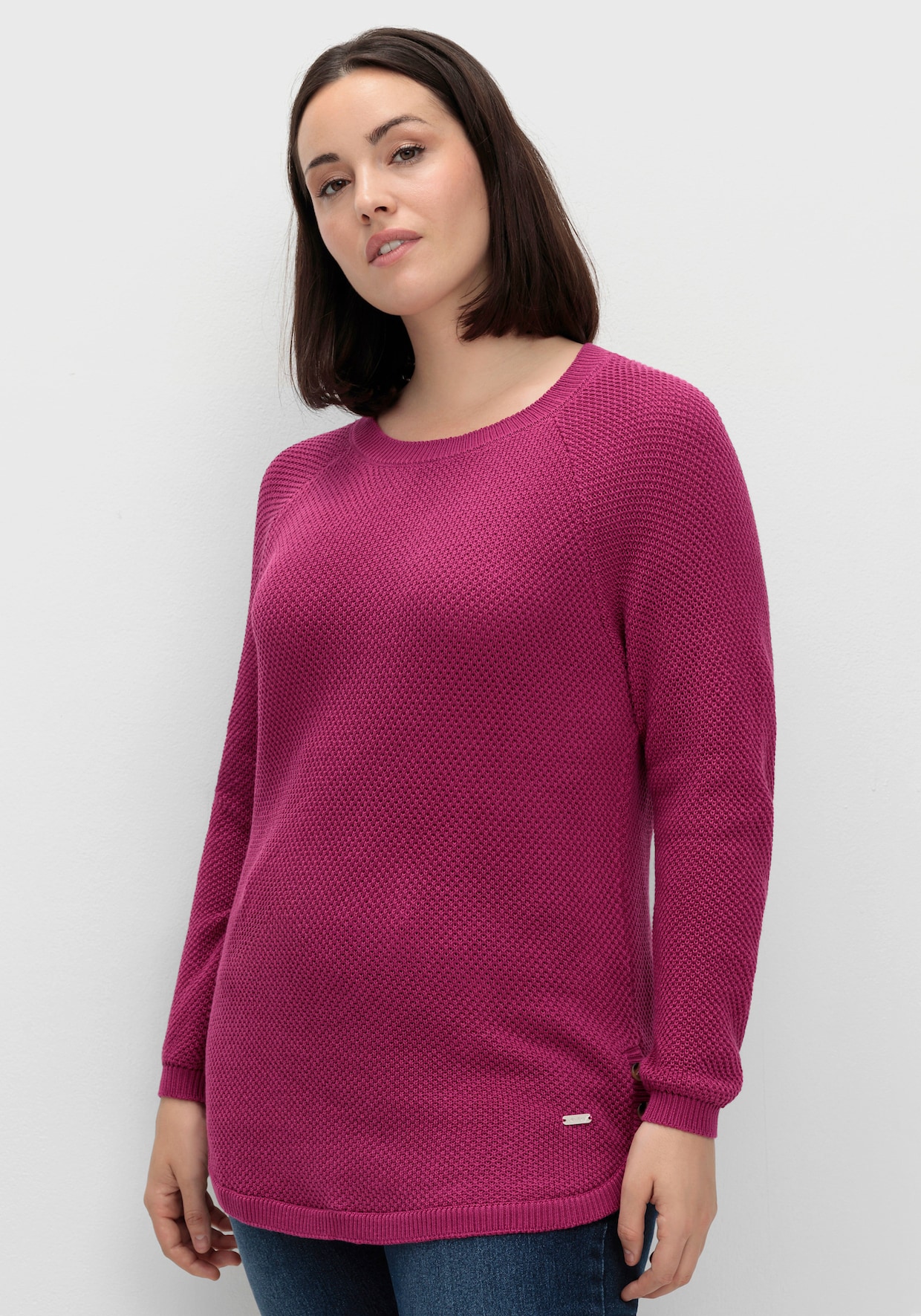 Rundhalspullover - magenta