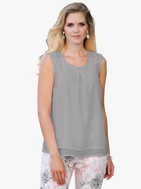 Blusentop - steingrau