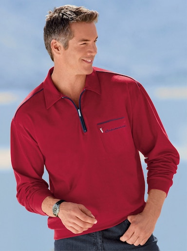 Catamaran Langarm-Poloshirt - rot