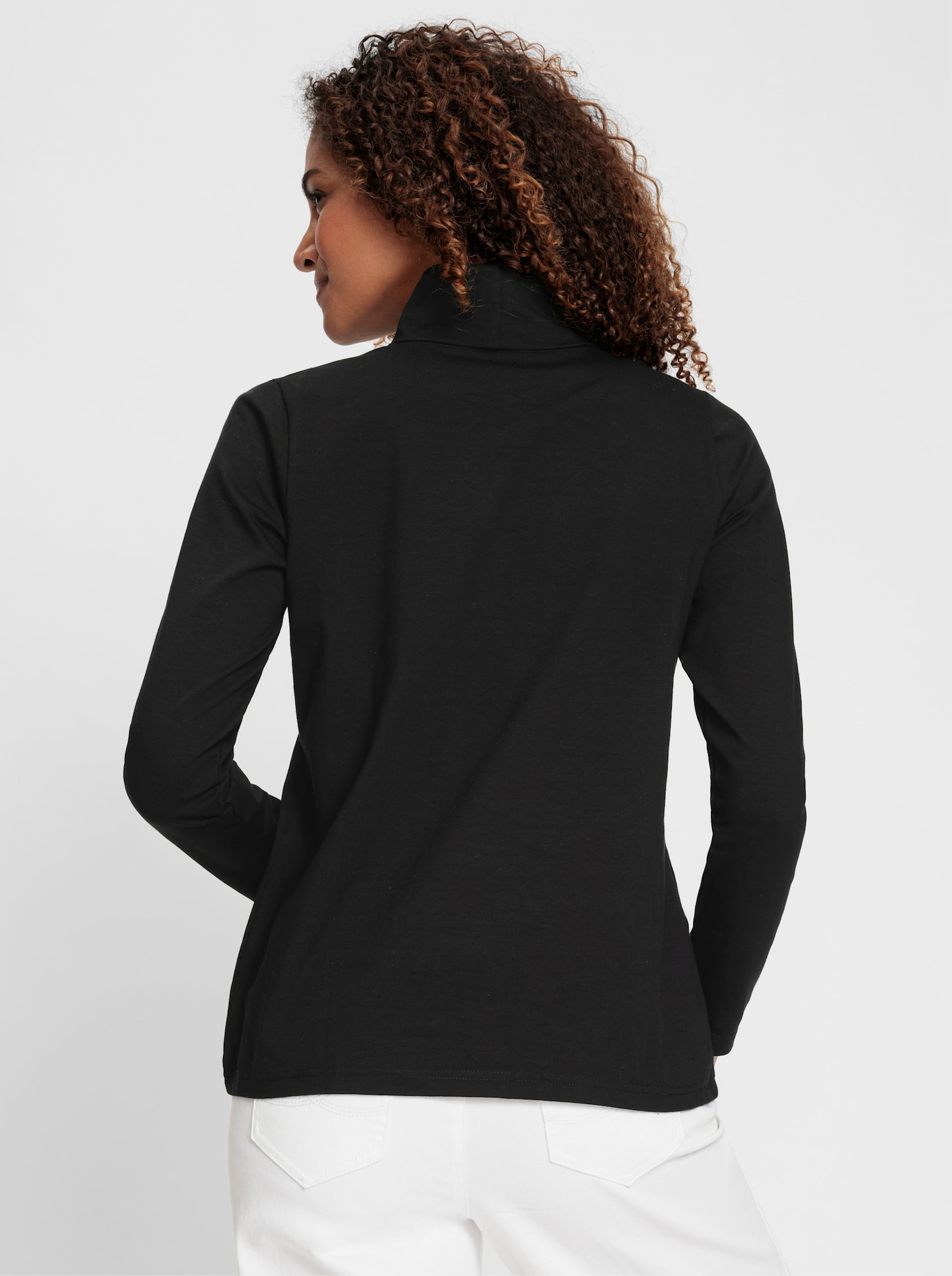 Colshirt met lange mouwen - zwart