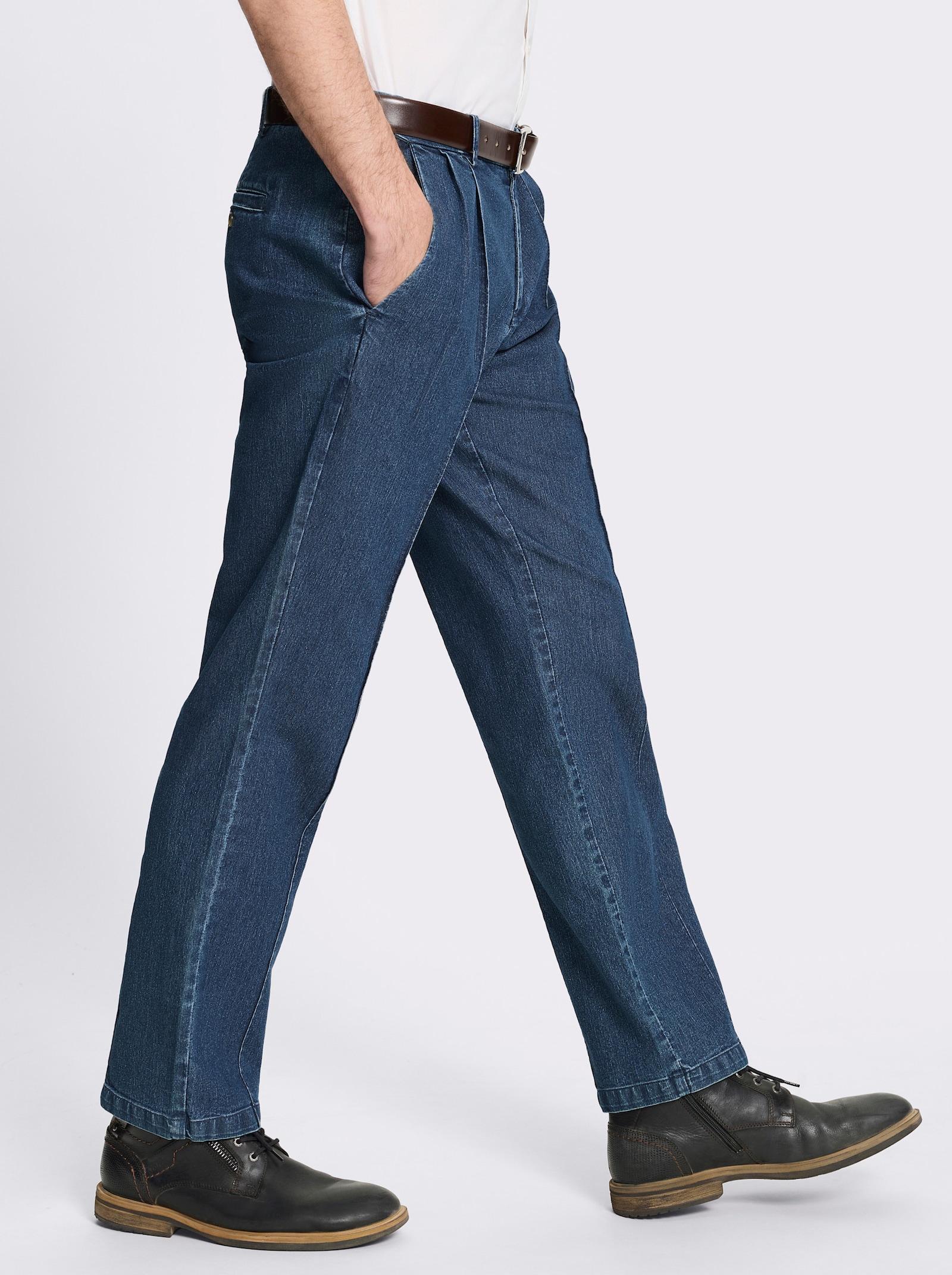 Marco Donati Jeans mit Bundfalten - blue-stone-washed