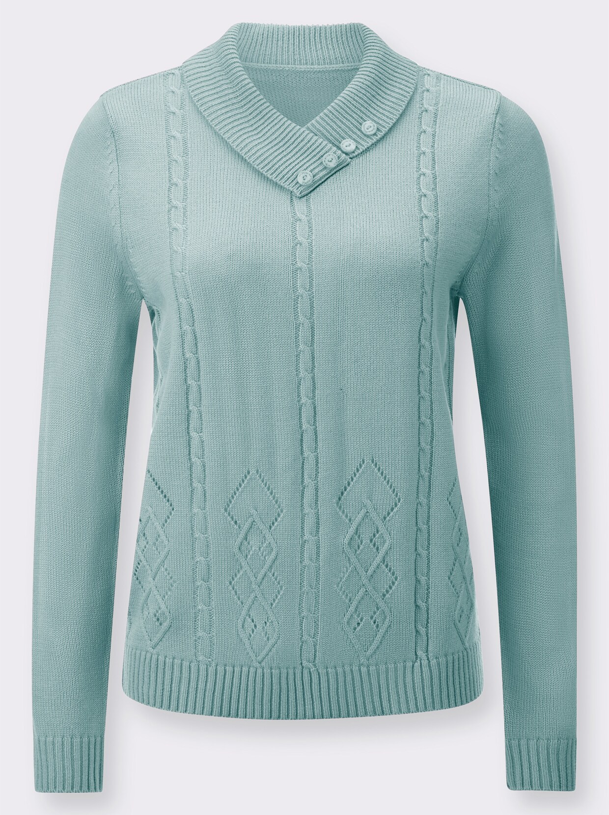 Pullover met V-hals - kalkmint