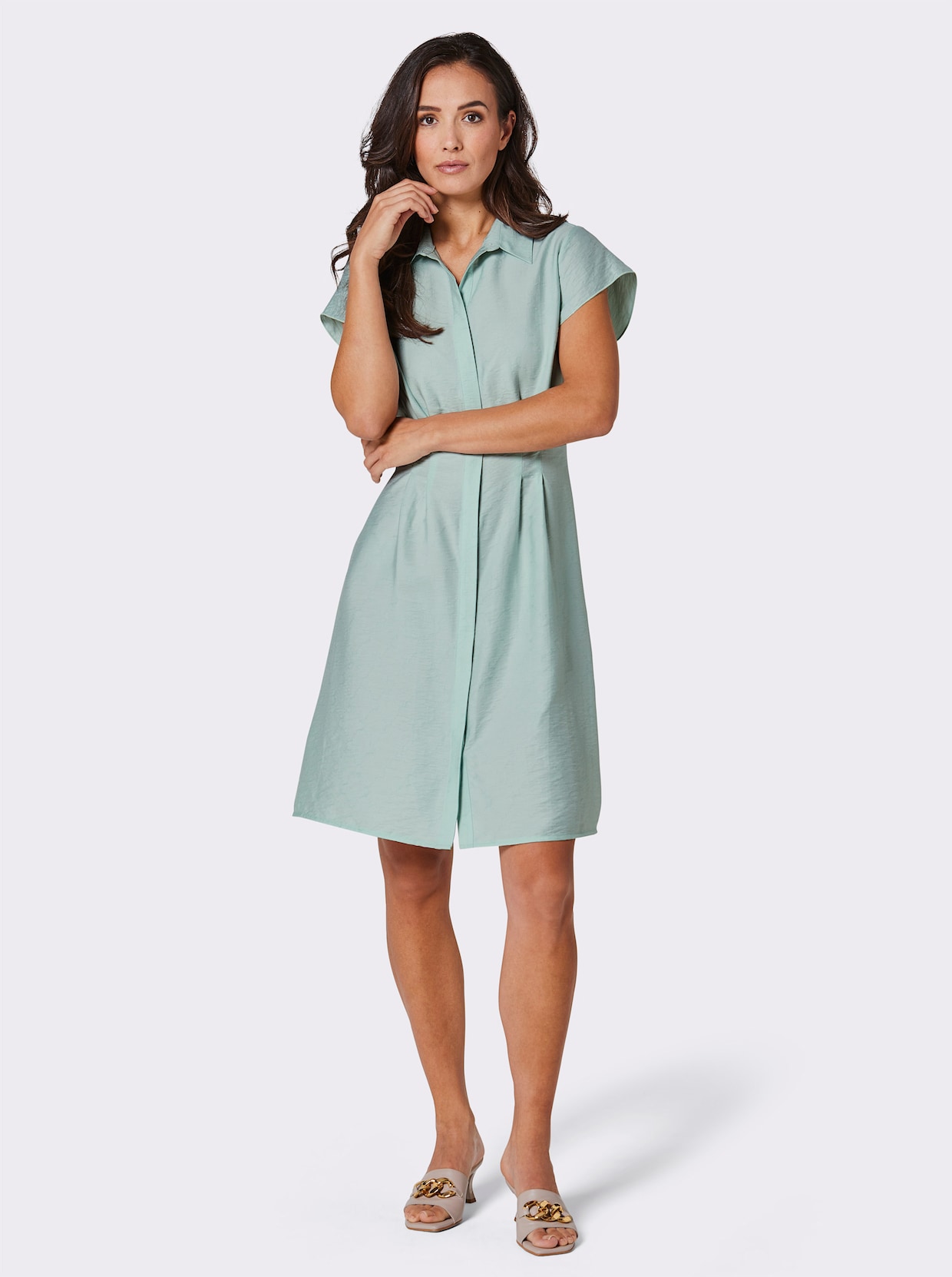 CREATION L PREMIUM Hemdblusenkleid - kalkmint
