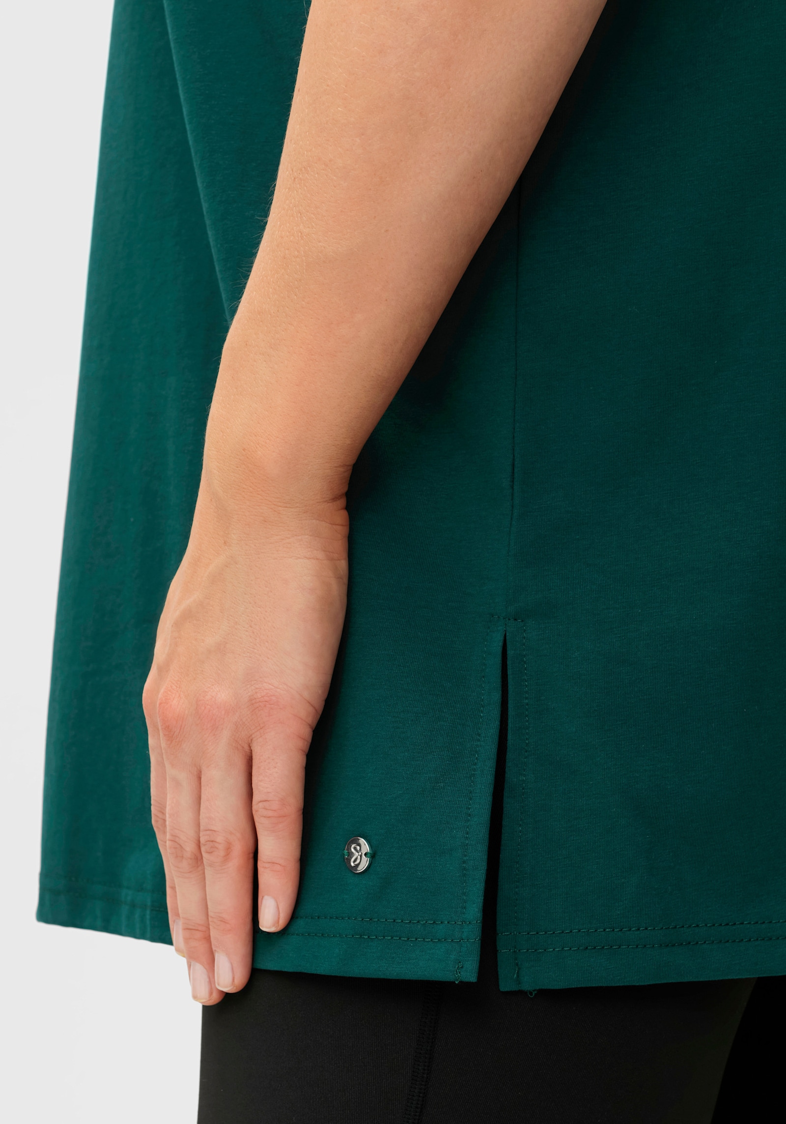 sheego Funktionsshirt in Longform - petrol