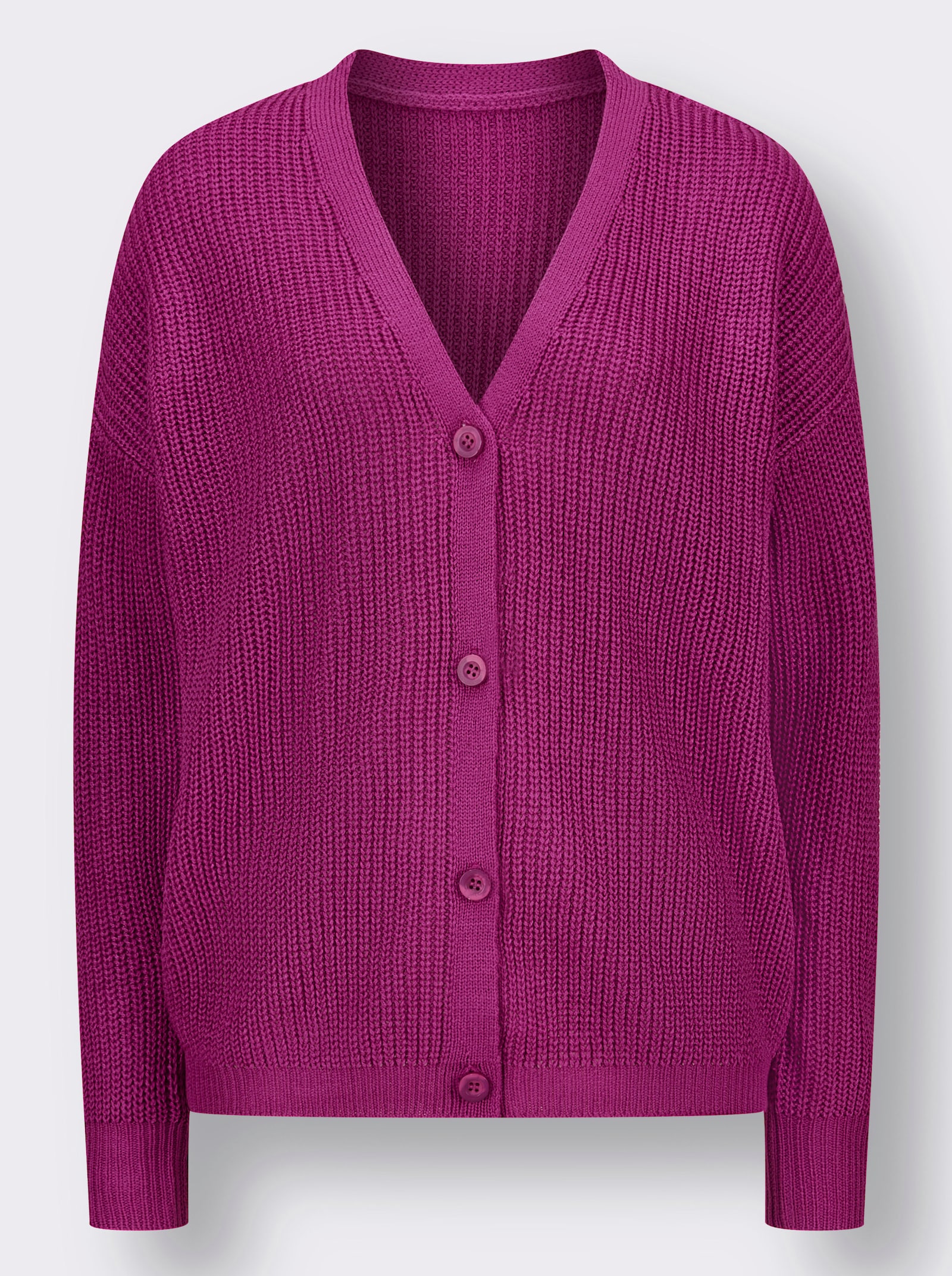 Strickjacke mit V-Ausschnitt - magenta
