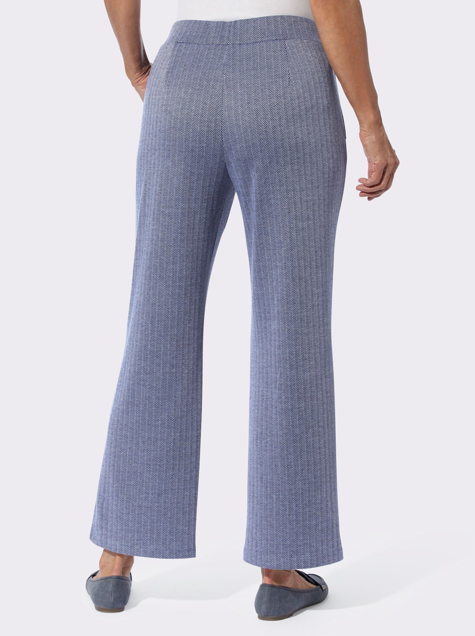 Jerseyhose mit weiter Form - marine-taubenblau-gemustert