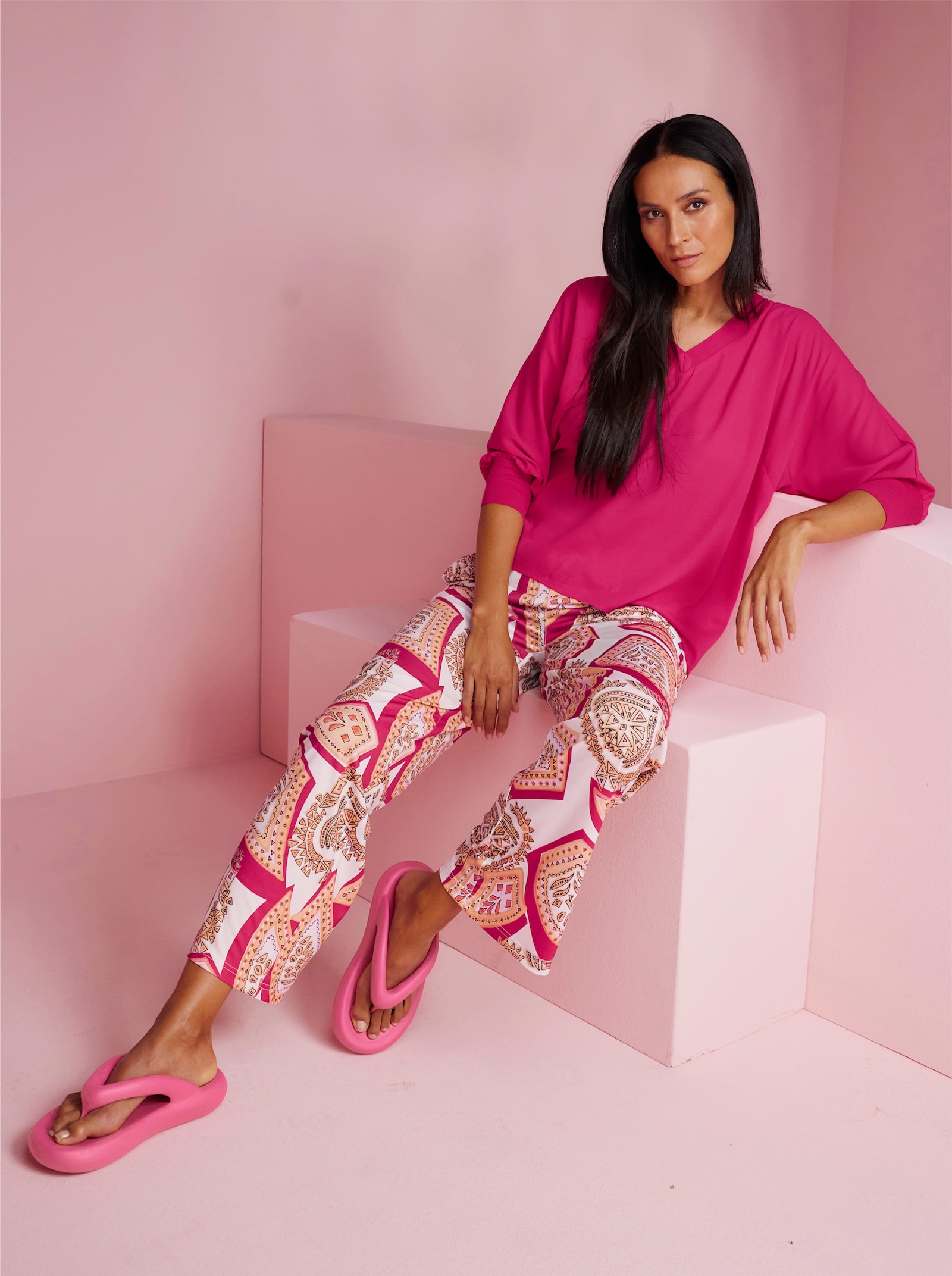 heine Chemisier avec manches chauve-souris - fuchsia