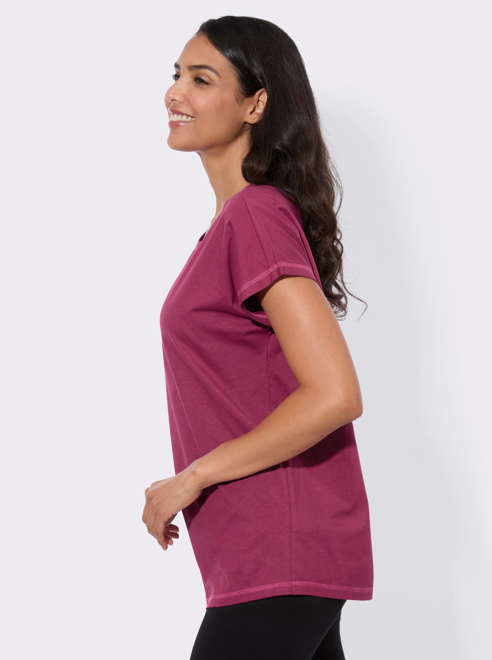 Longshirt aus reiner Baumwolle - malve
