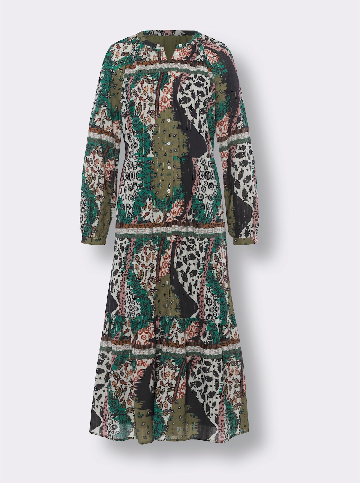 heine Robe imprimée - marine-olive imprimé