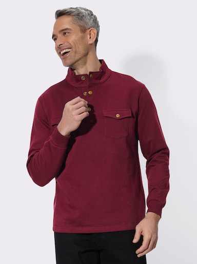 Sweatshirt mit Stehkragen - dunkelrot