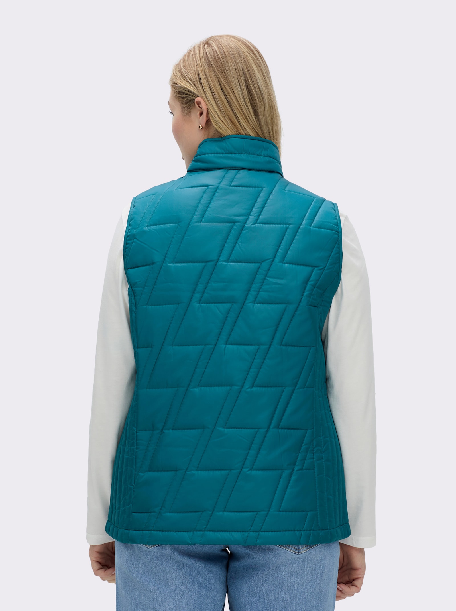 Steppweste mit kontrastfarbigem Futter - aquapetrol