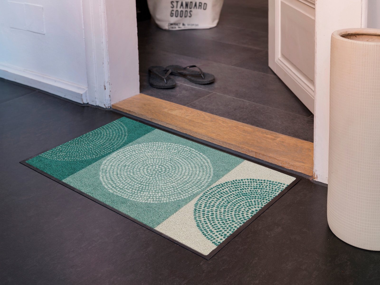 Salonloewe Fußmatte - grün-ecru