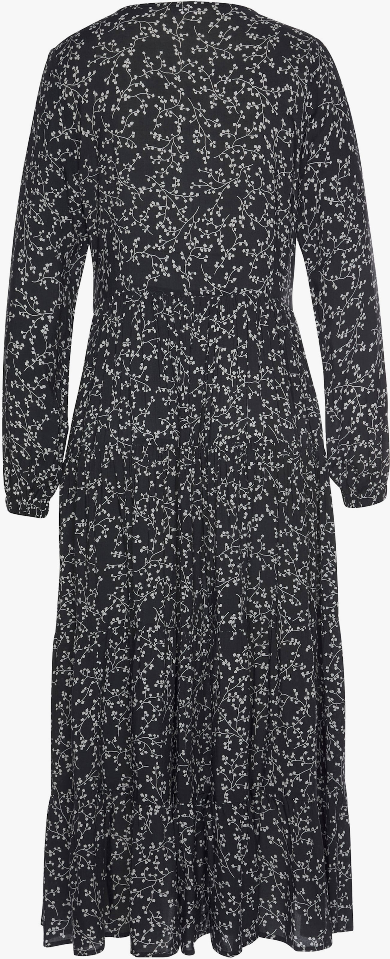 LASCANA Maxikleid - schwarz-creme-bedruckt