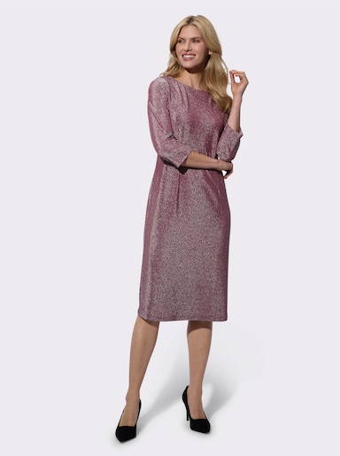 Jerseykleid - bordeaux-silberfarben