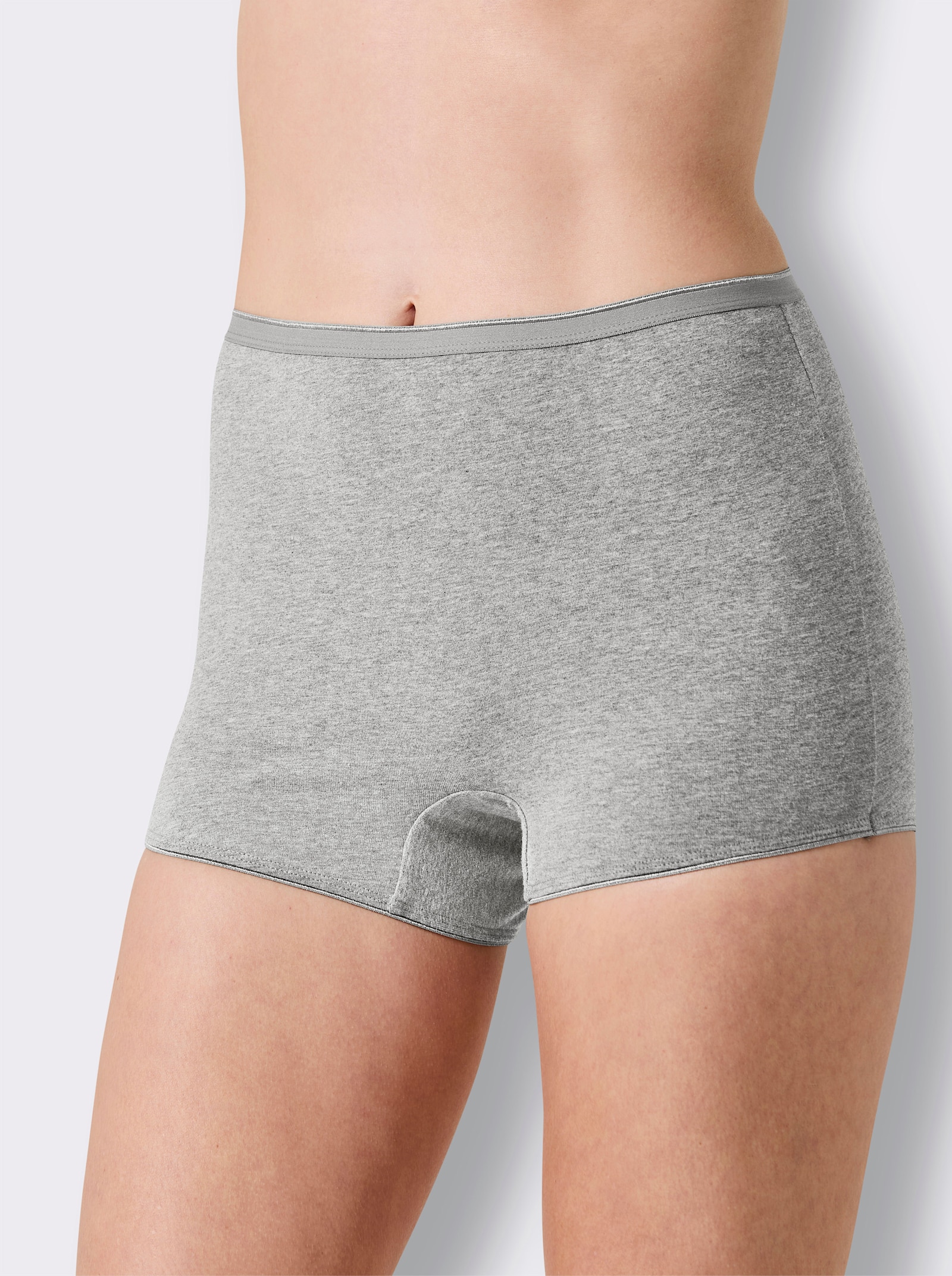 wäschepur Panty im Melange-Dessin - 2x grau-meliert + 2x anthrazit-meliert