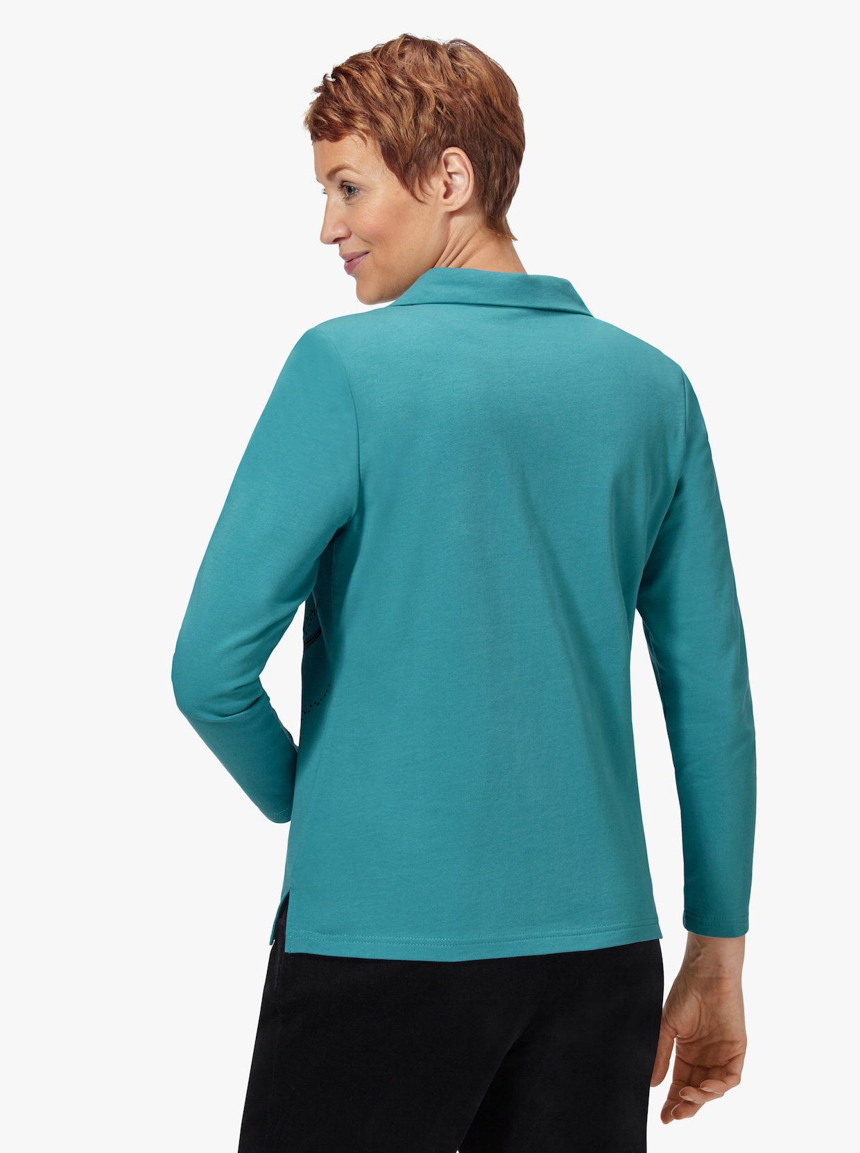 Sweatshirt - winterturquoise gedessineerd