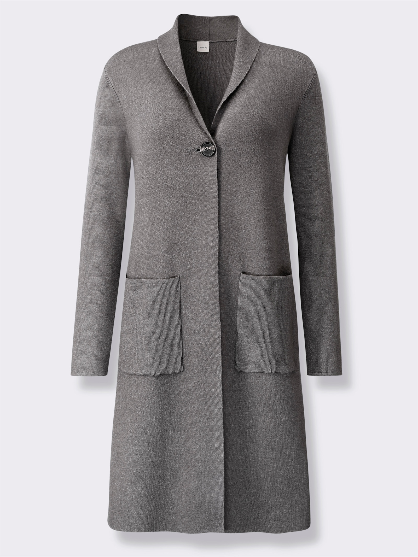 heine Strickjacke im Jacquard-Strick - anthrazit-meliert