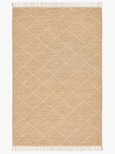 Theko Handwebteppich - beige-meliert