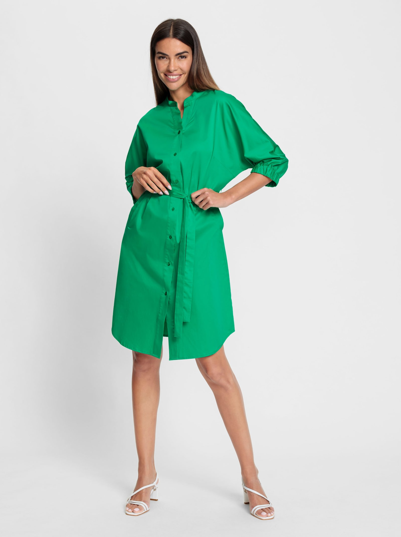 heine Blusenkleid mit Gürtel - grasgrün