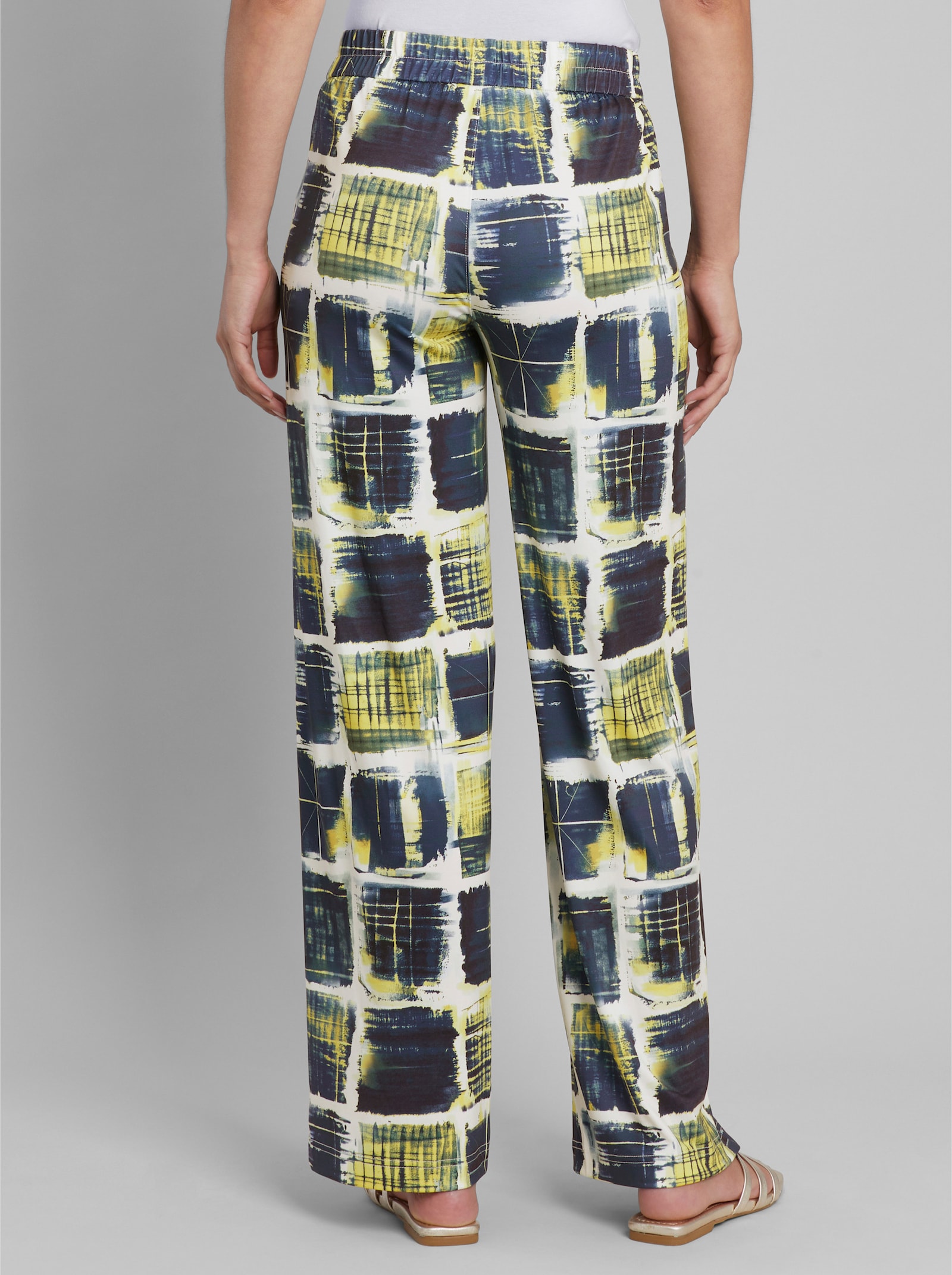 heine Druckhose mit weitem Bein - marine-ecru-bedruckt