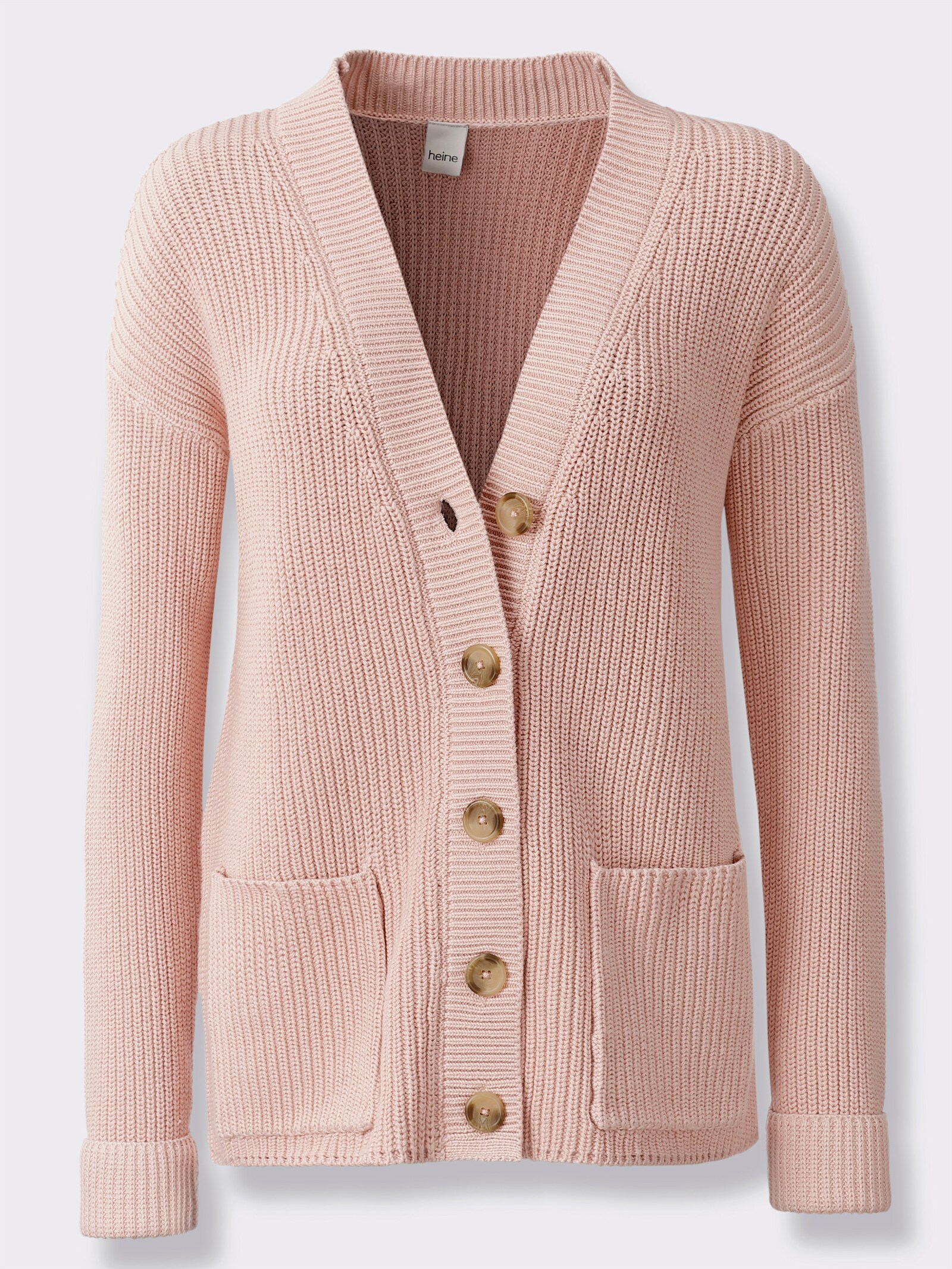 heine Strickjacke mit Taschen - puder