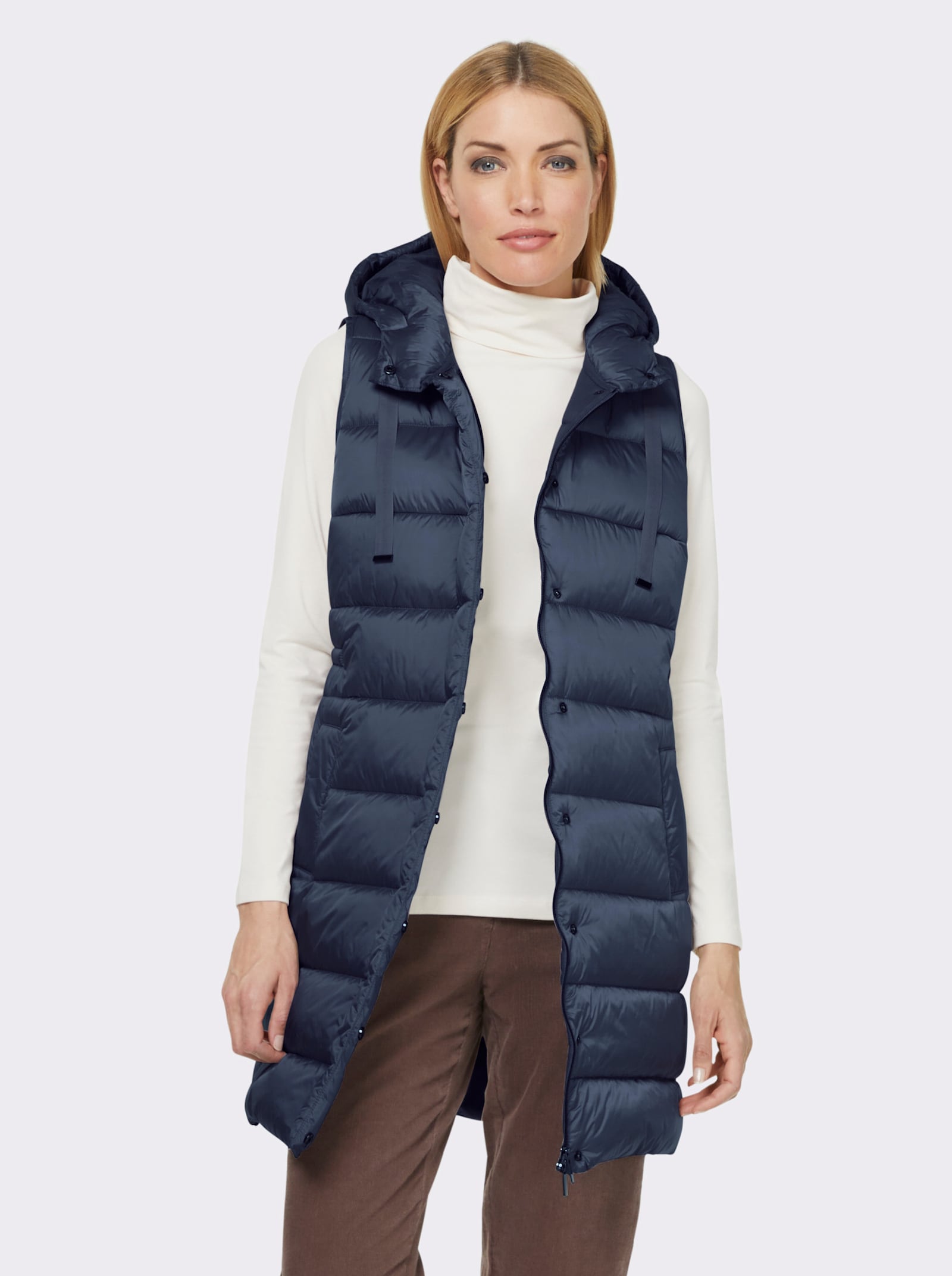 heine Steppweste mit Kapuze - dunkelblau