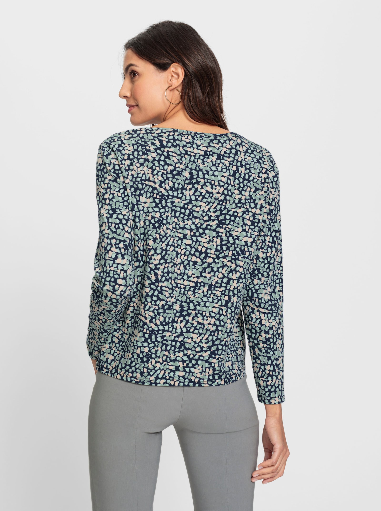 Print-Shirt in bewegungselastischer Qualität - marine-jade-bedruckt