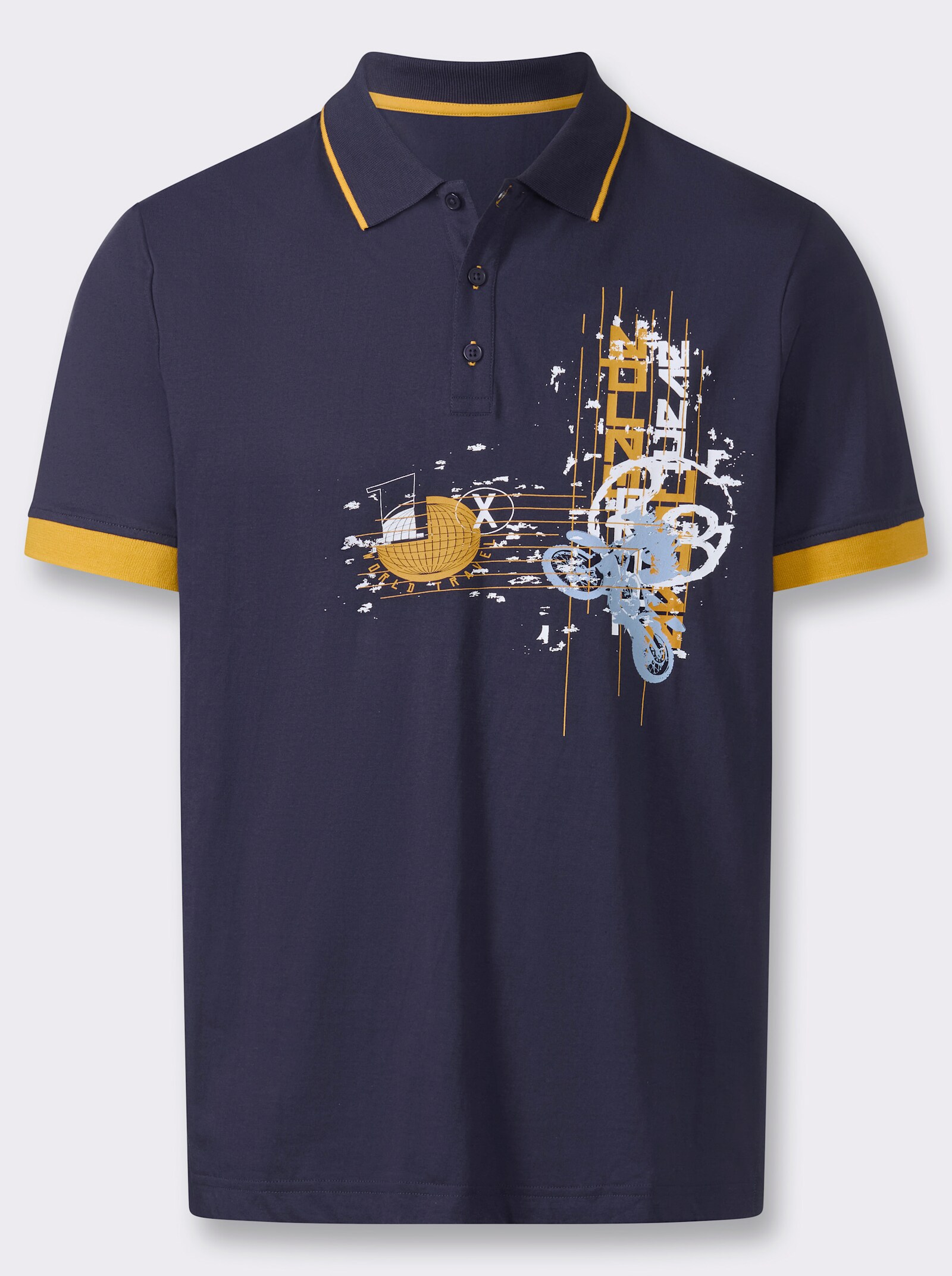 Poloshirt mit Print - marine-bedruckt