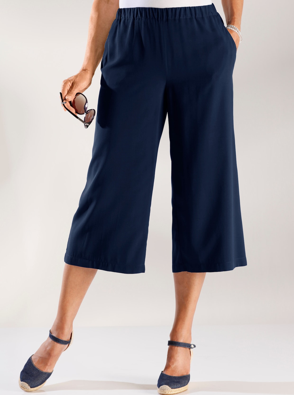 Nohavicová sukňa - námornícka modrá