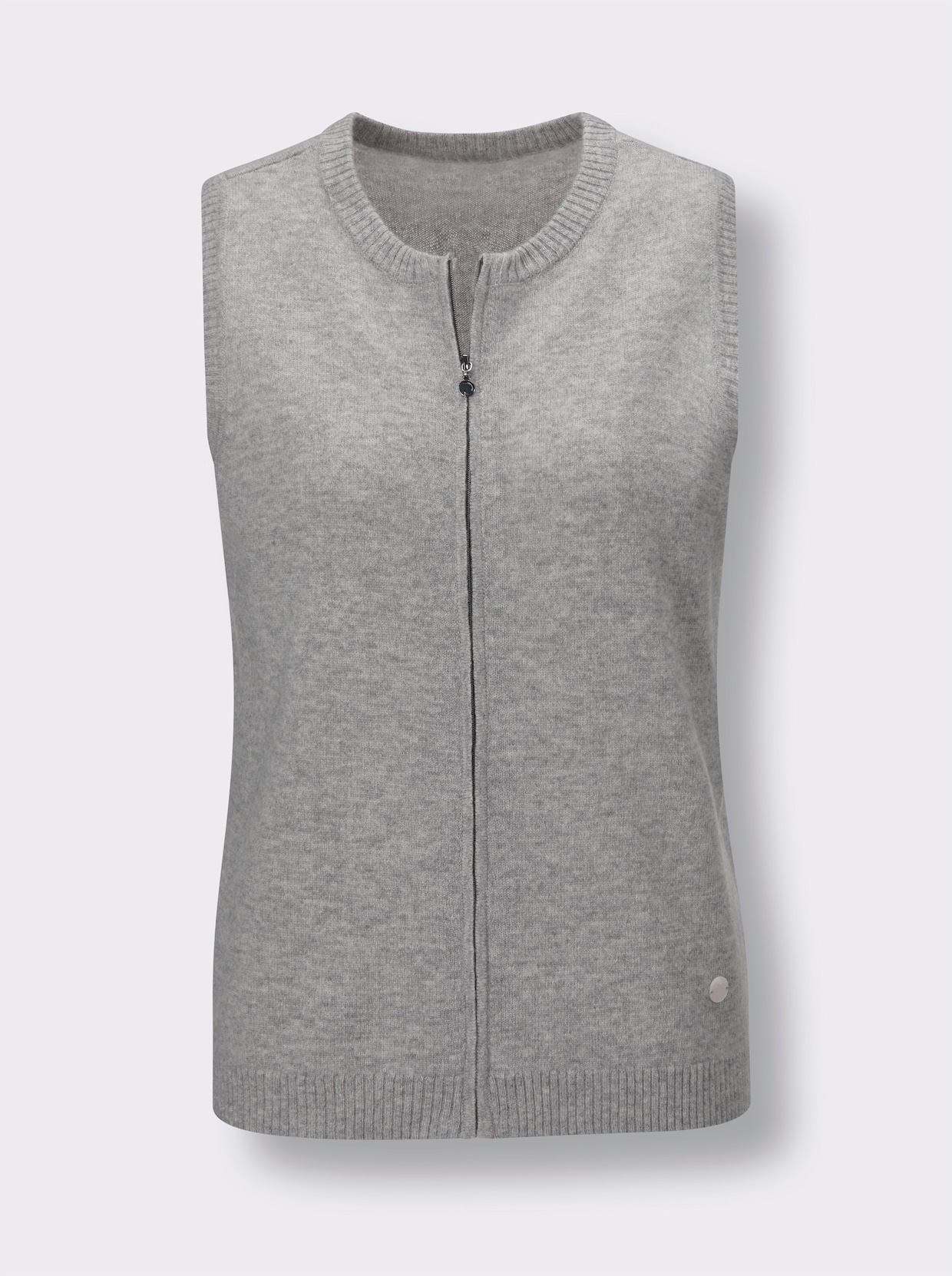 CREATION L PREMIUM Gilet tricot en cachemire - gris chiné