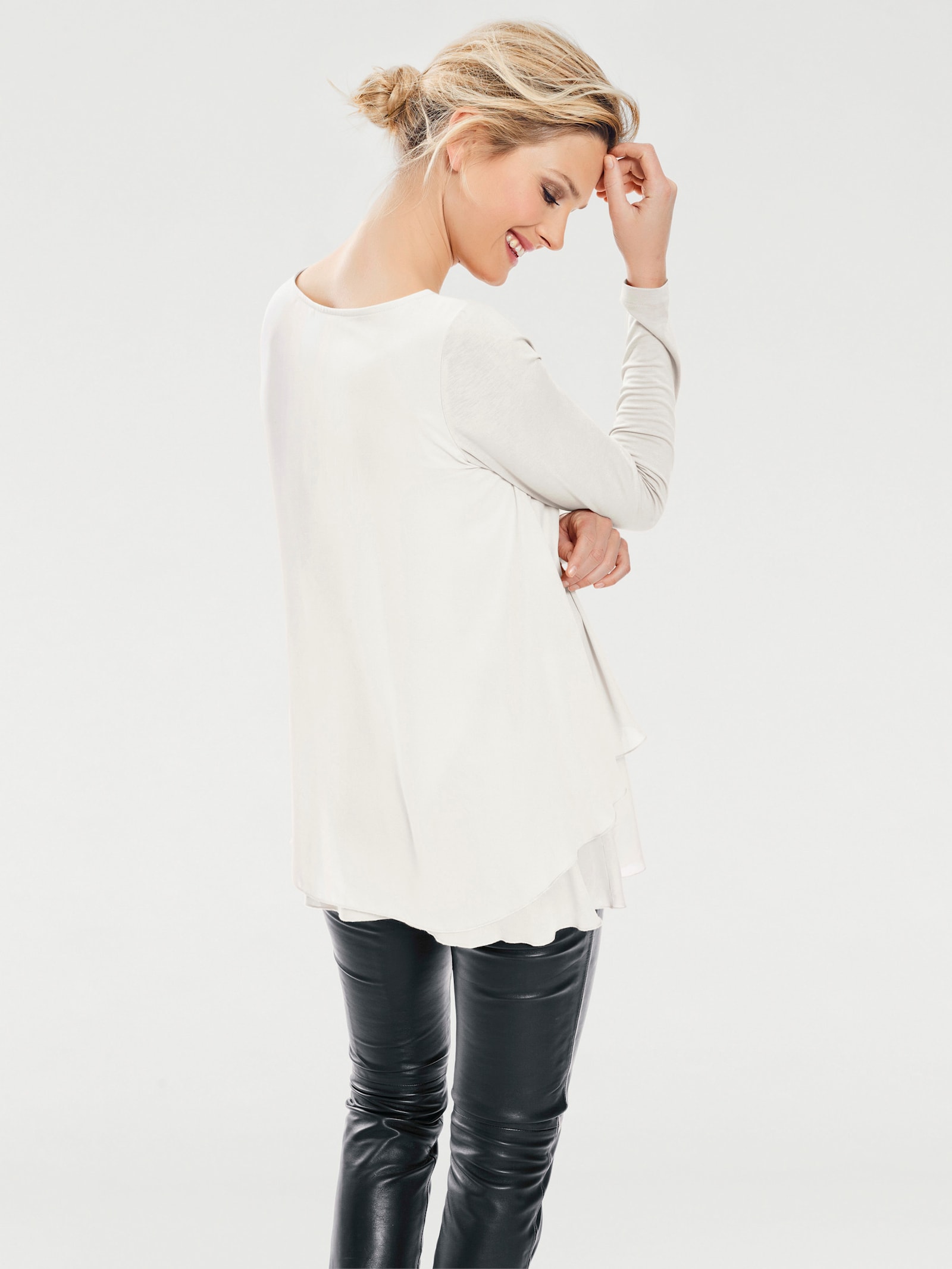 heine Langarmshirt in 2-in-1-Optik - ecru