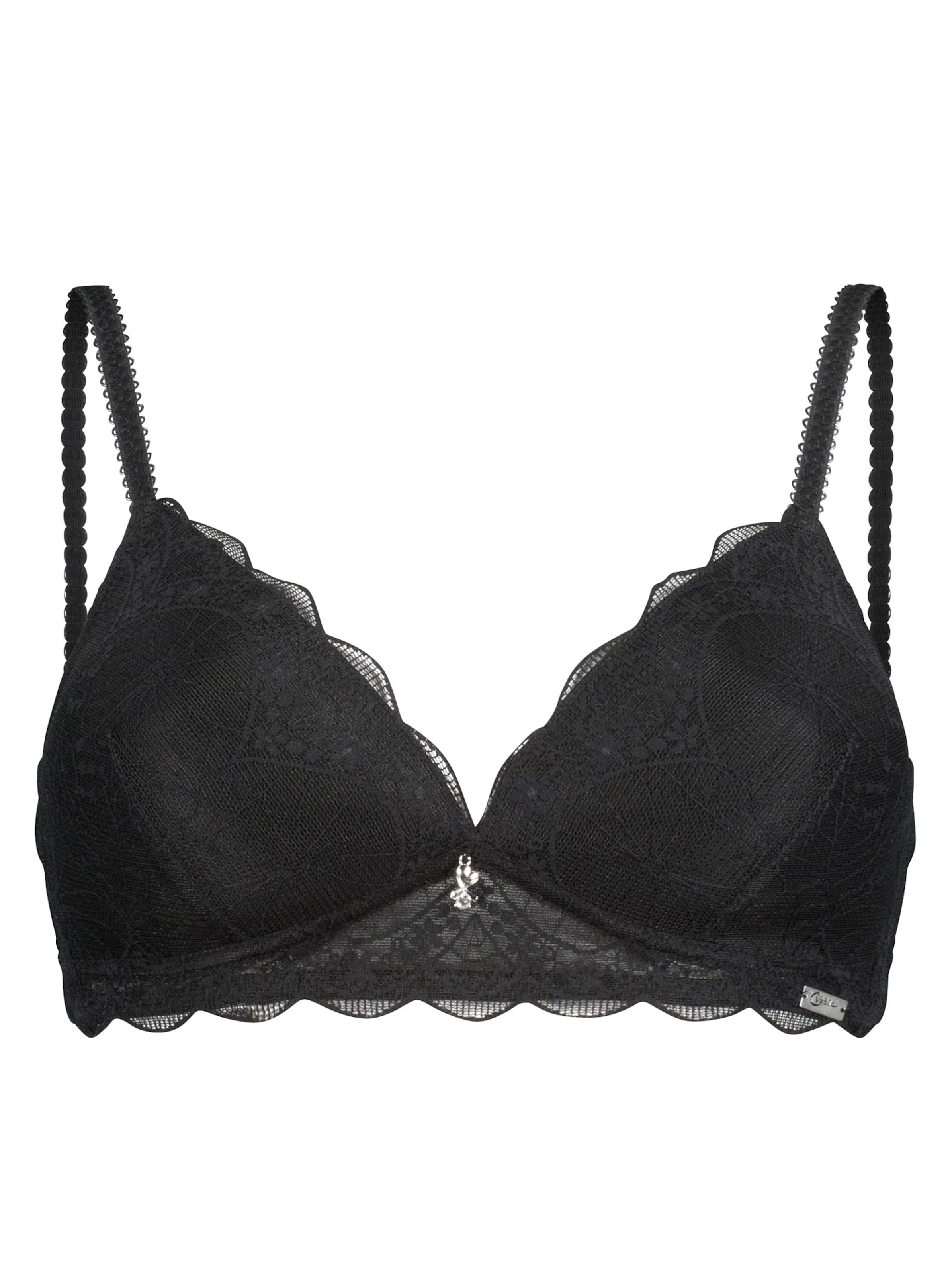 Cybele Schalen-BH ohne Bügel - schwarz + champagner