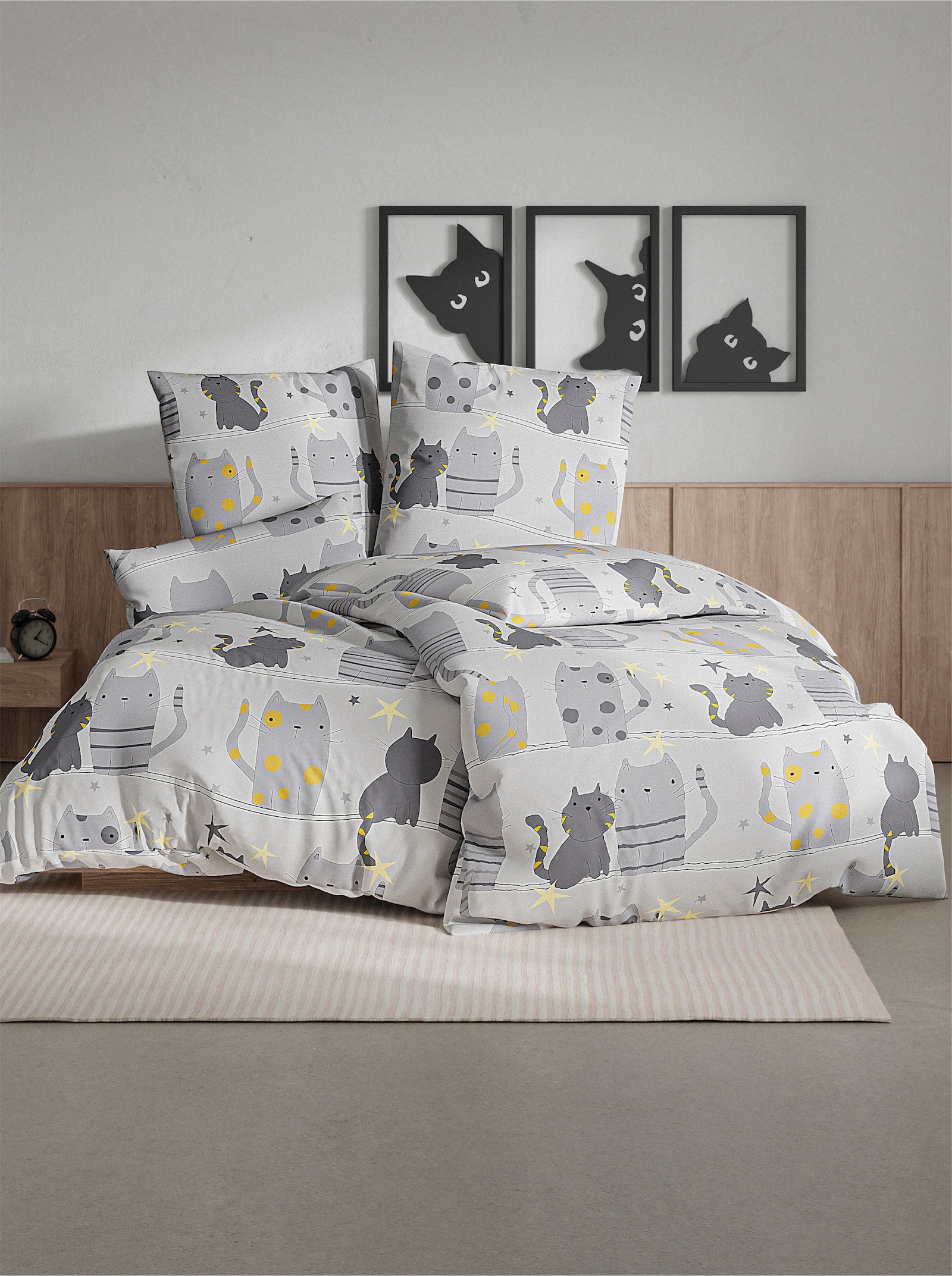 wäschepur Bedtextiel - lichtgrijs/grijs bedrukt