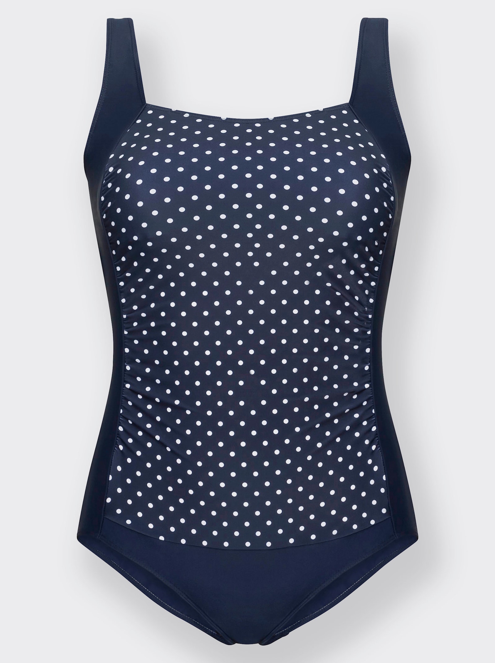 Badeanzug in Tankini-Optik, bedruckt - marine-weiß