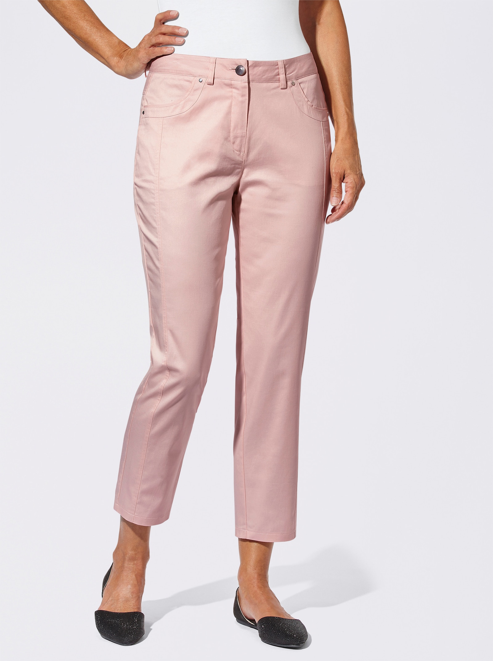 7/8-Jeans mit optisch streckenden Nähten - rosé