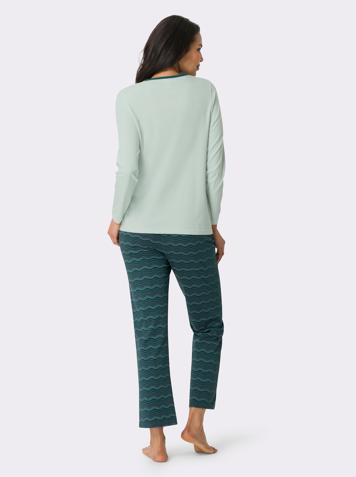 Pyjamas - ljus mint-petrol-tryck