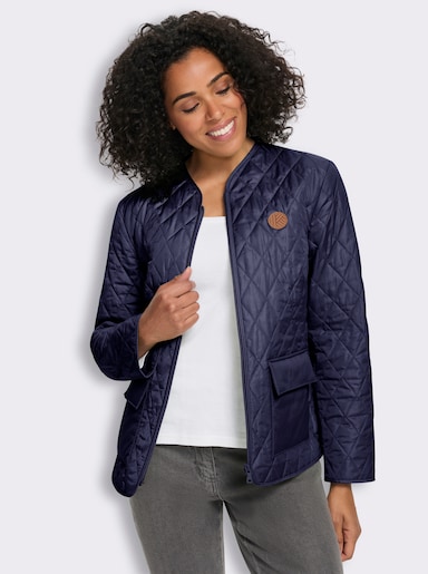 Steppjacke mit V-Ausschnitt - marine