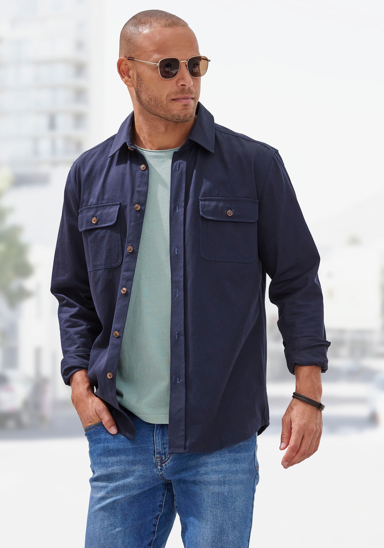 Overhemd met lange mouwen - navy