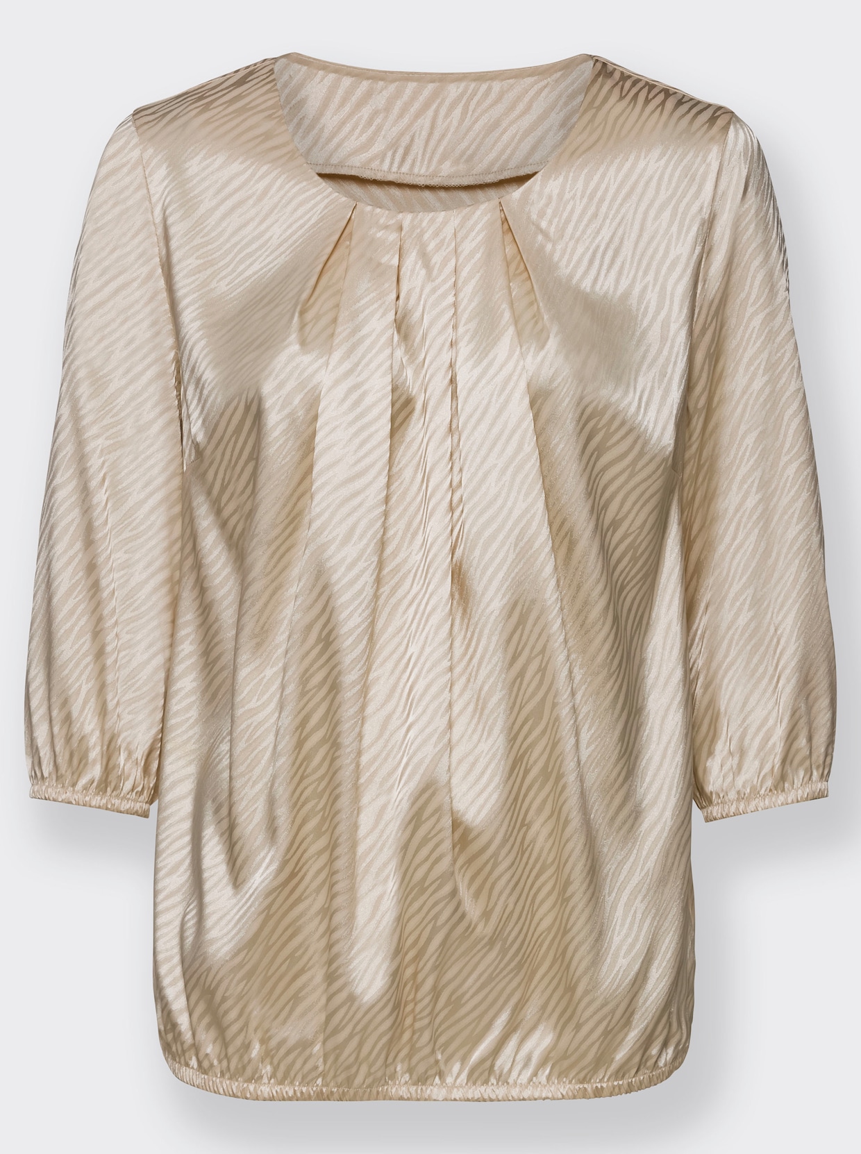 Comfortabele blouse - ivoor gedessineerd