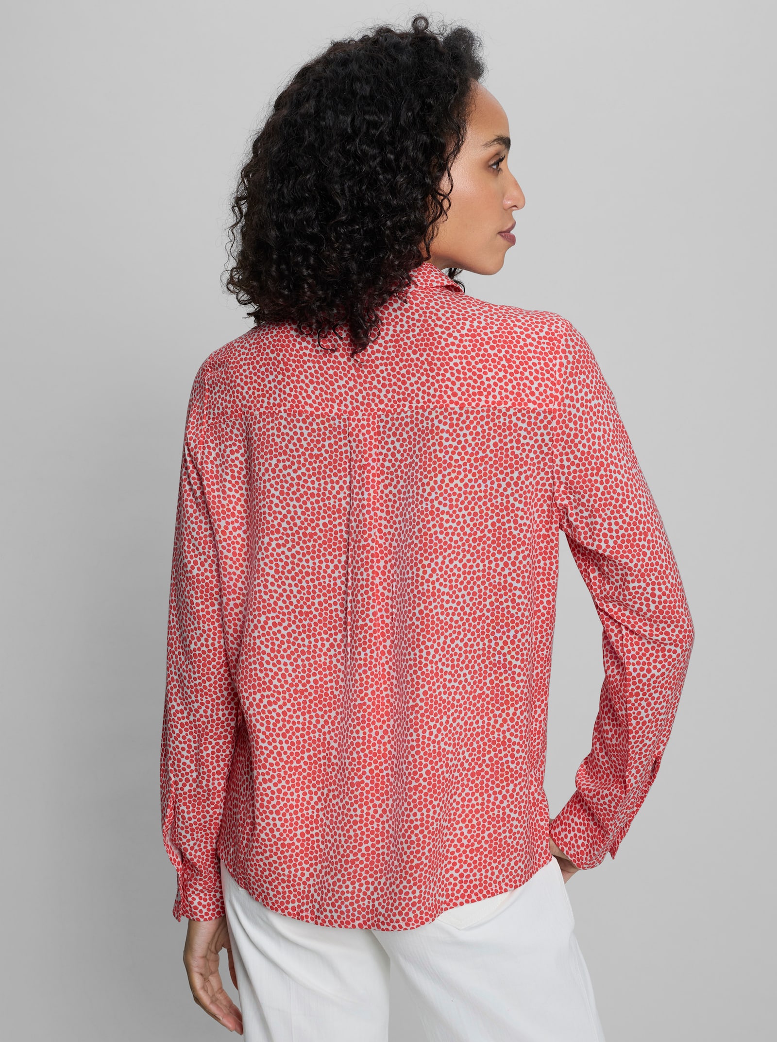 heine Hemdbluse mit Tupfen - ecru-hummer-bedruckt