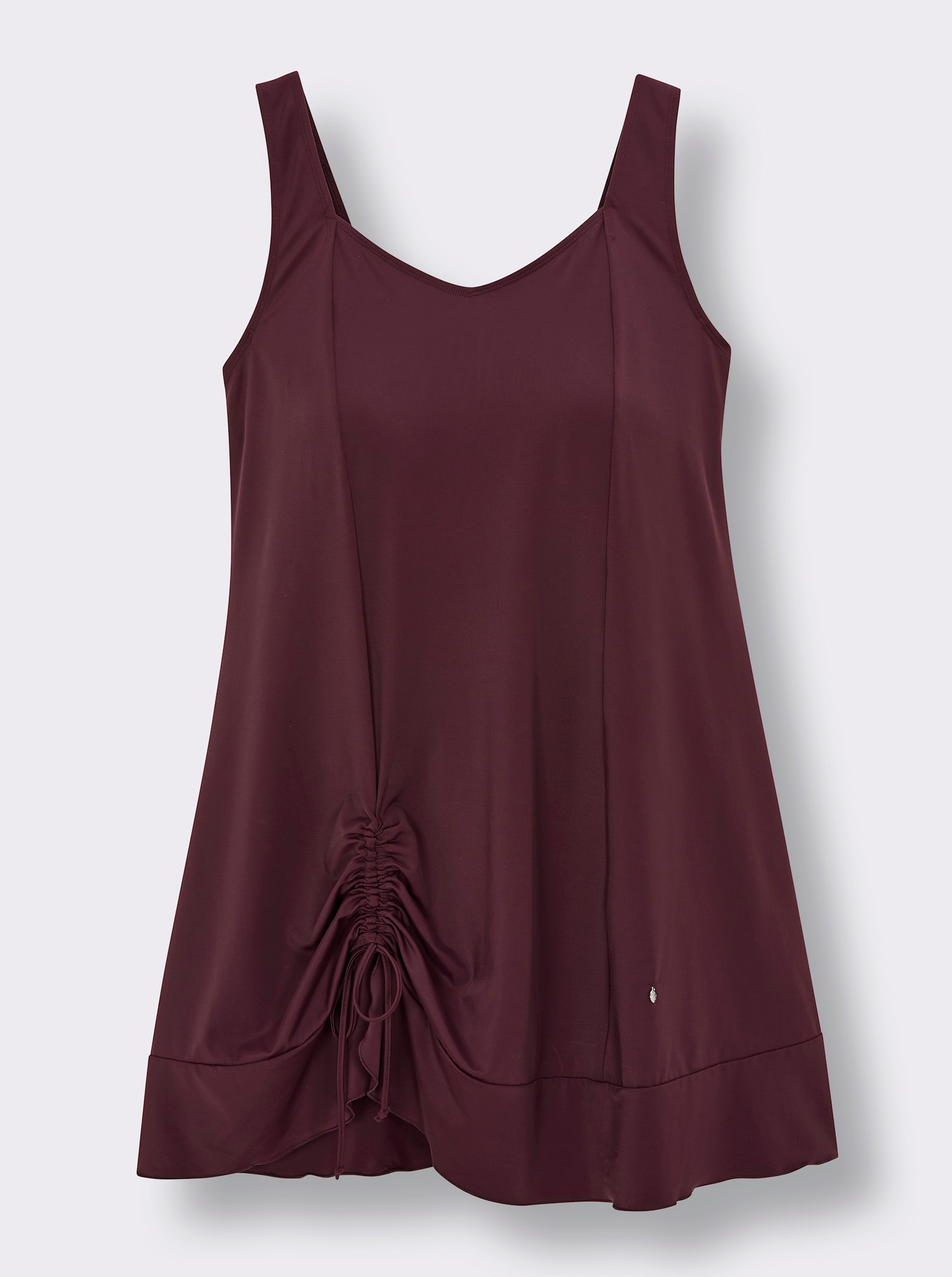 sheego Badekleid mit Raffung am Saum - burgund
