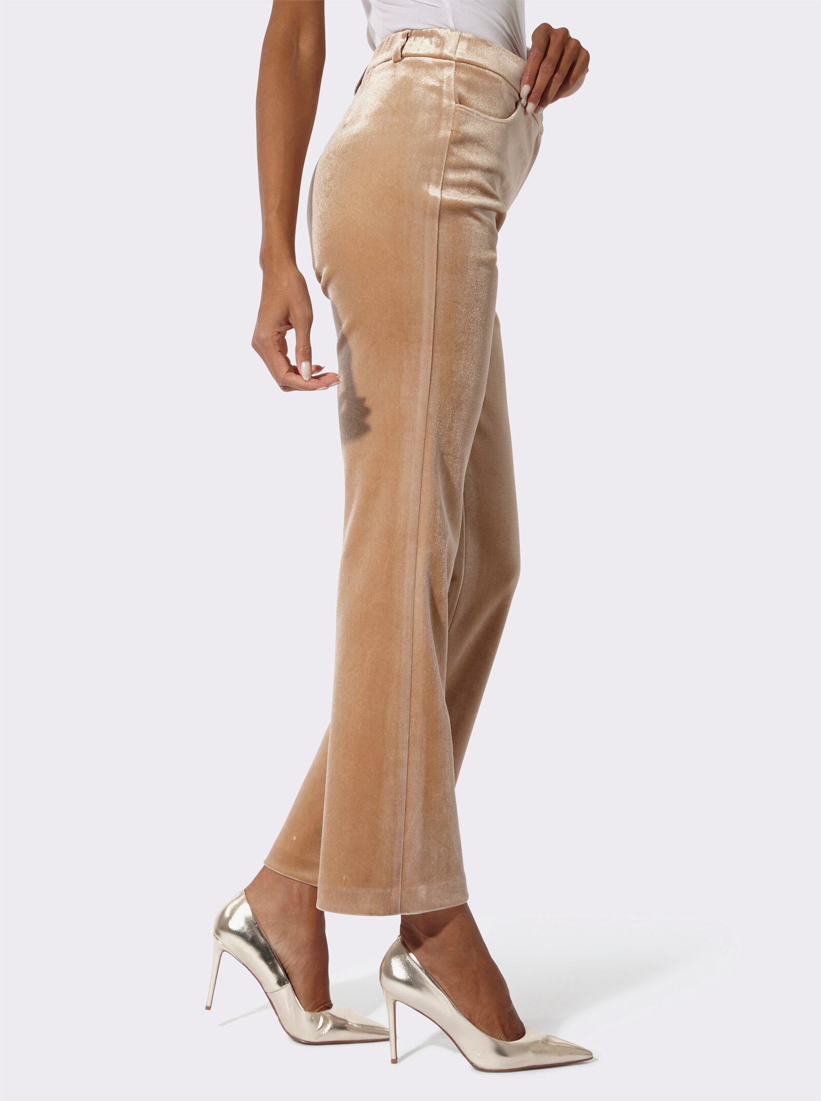 Samthose in weicher Qualität - camel